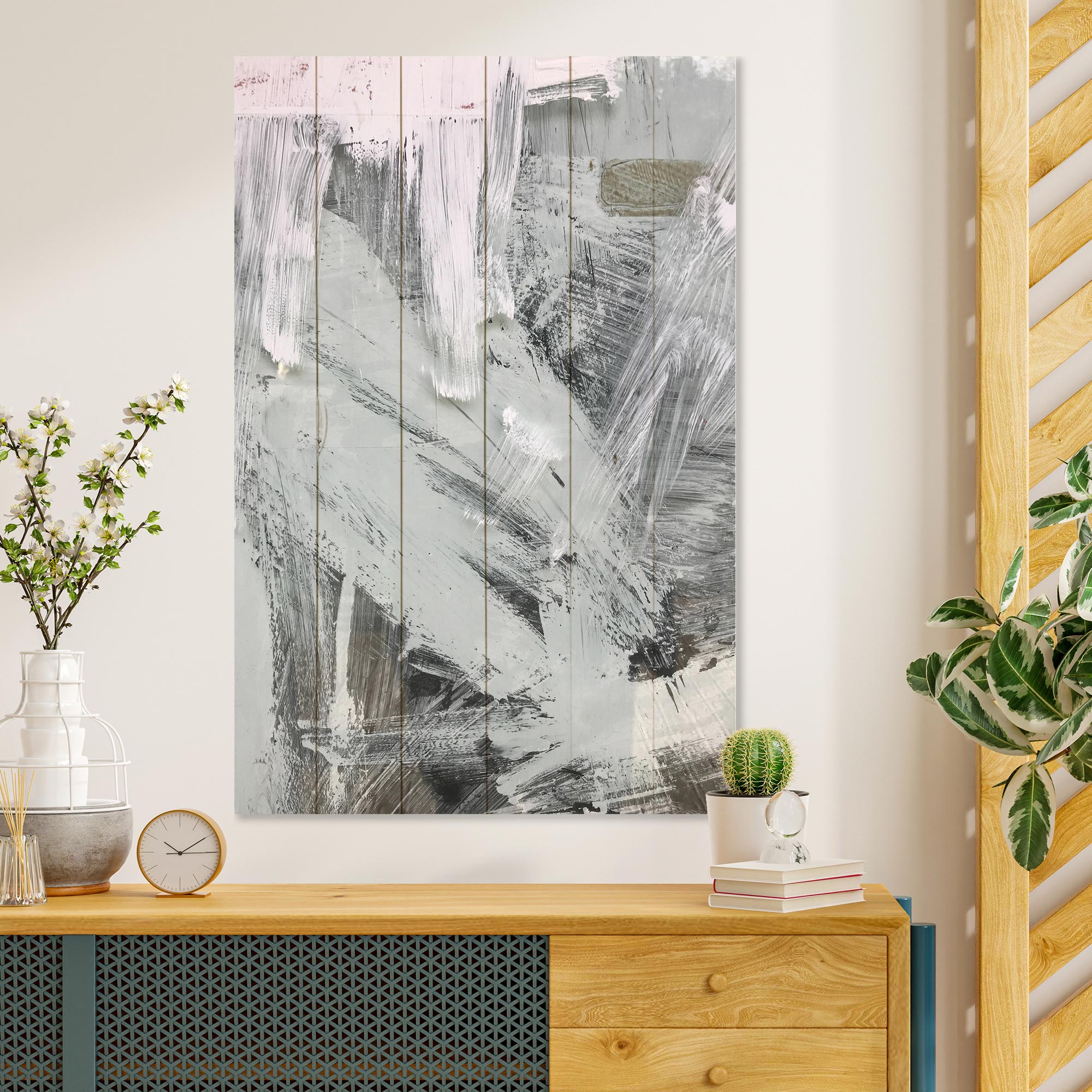 Bild Wood Graue Streifen-40x60 cm