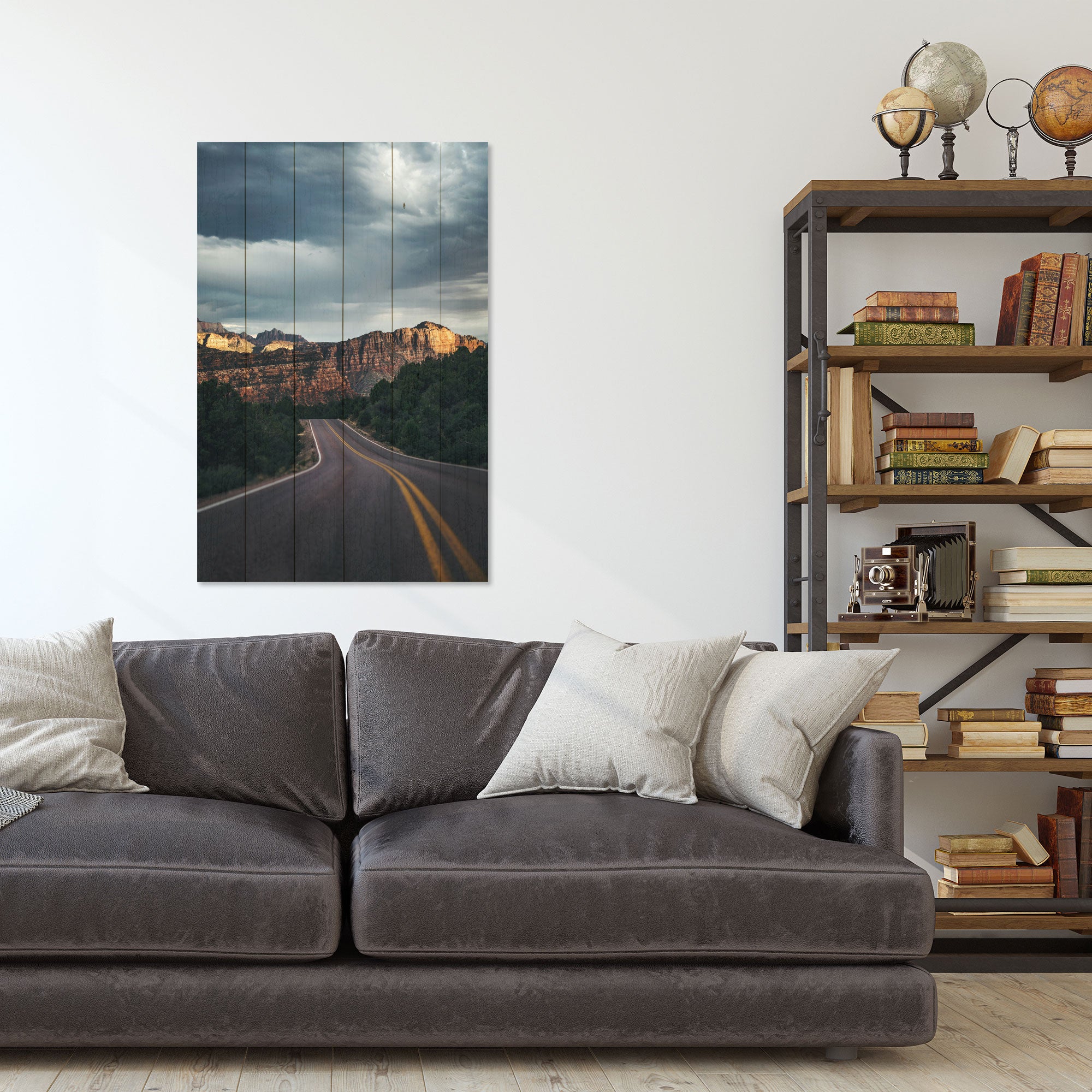 Bild Wood Malerische Straße in den Bergen-30x40 cm