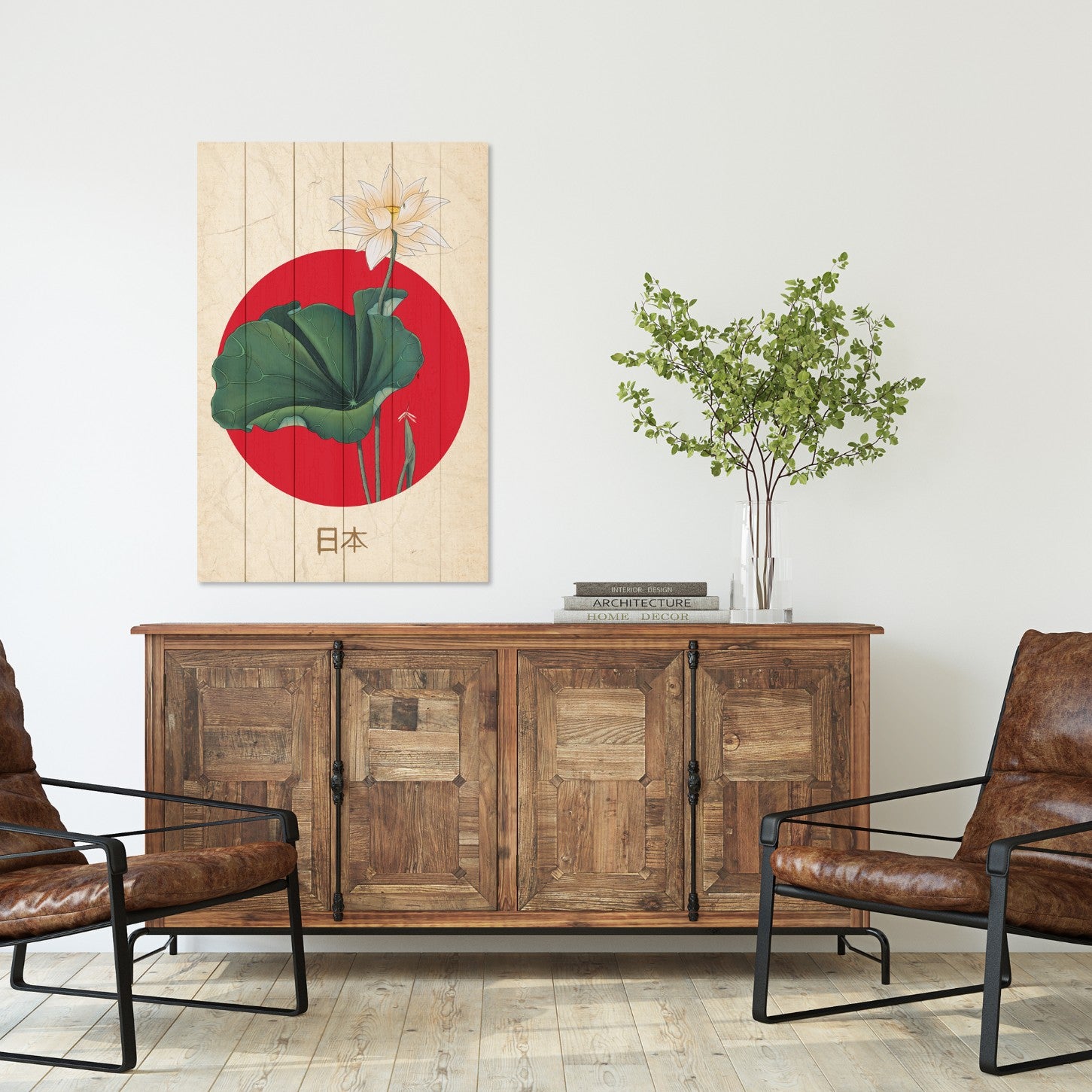Obraz Wood Japanische Collage-40x60 cm