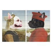 Obraz Wood Frenchie Frederico mit Ehefrau-40x60 cm