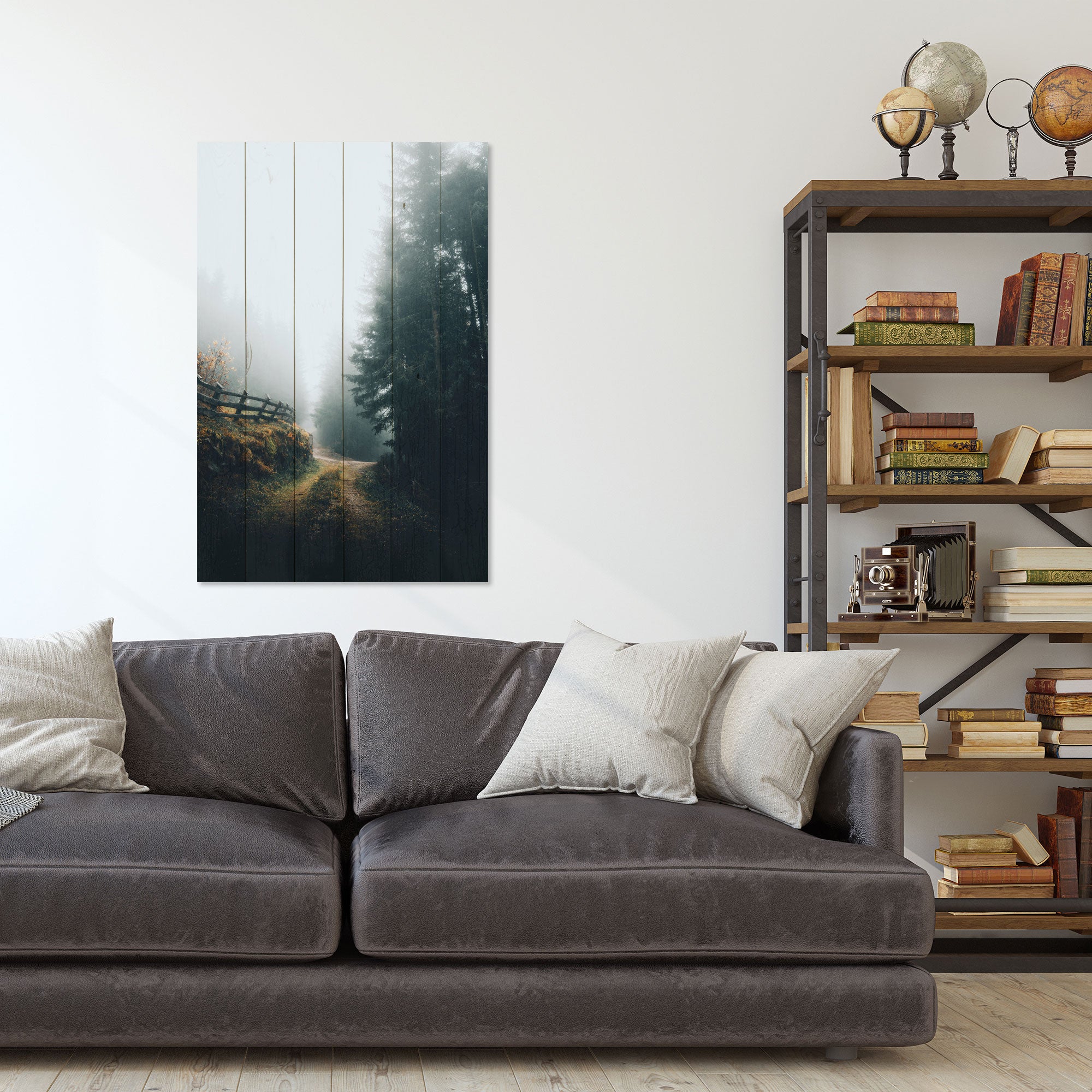 Obraz Wood Foggy Landscape