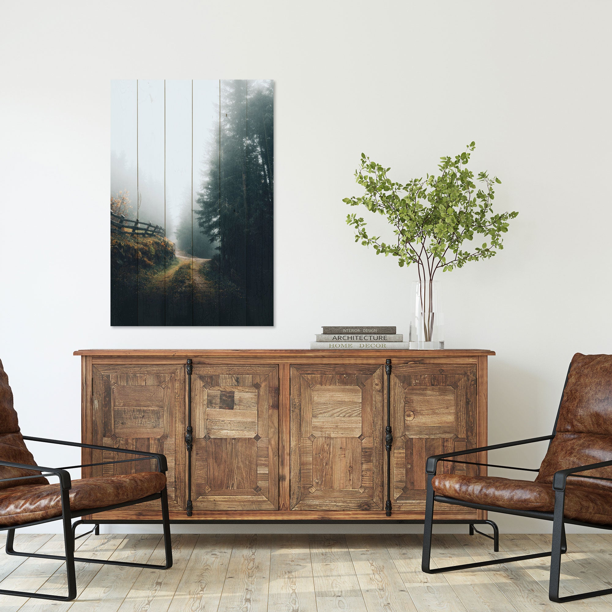 Obraz Wood Foggy Landscape