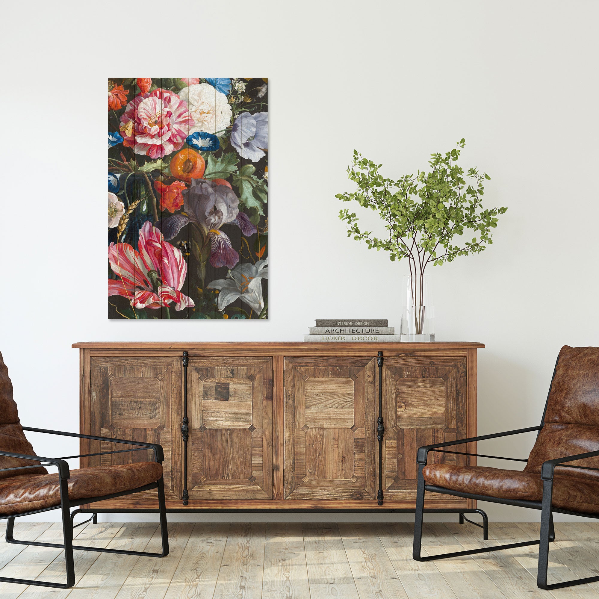 Wood Flower Painting-60x90 cm