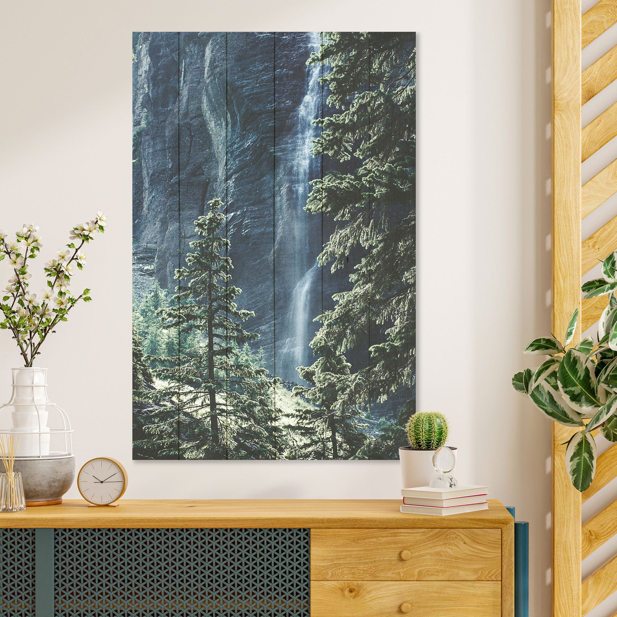 Bild Wood Forest Waterfall-40x60 cm