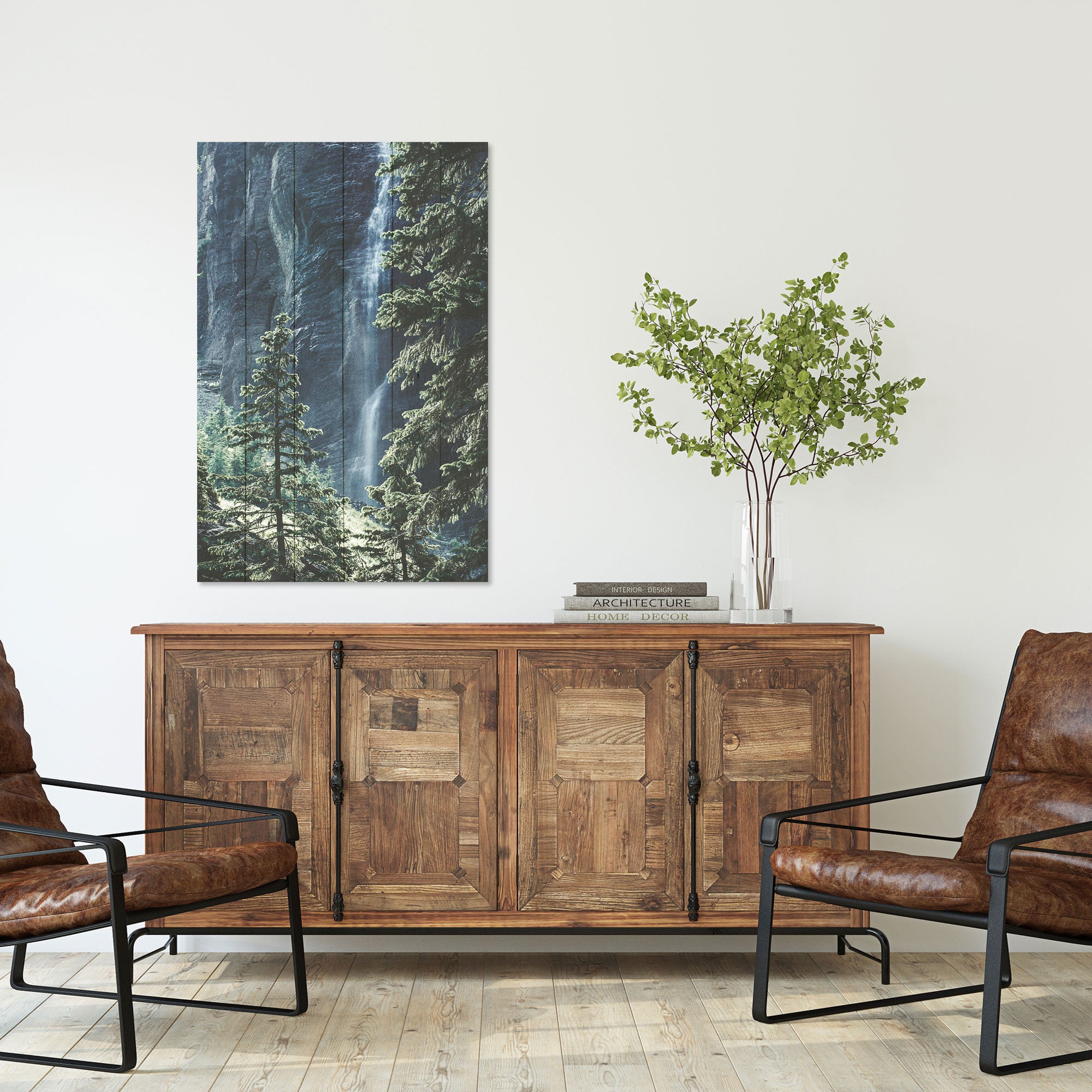 Bild Wood Forest Waterfall-40x60 cm