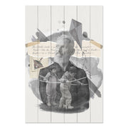 Bild Holz Alter Mann und Kleine Kinder-60x90 cm