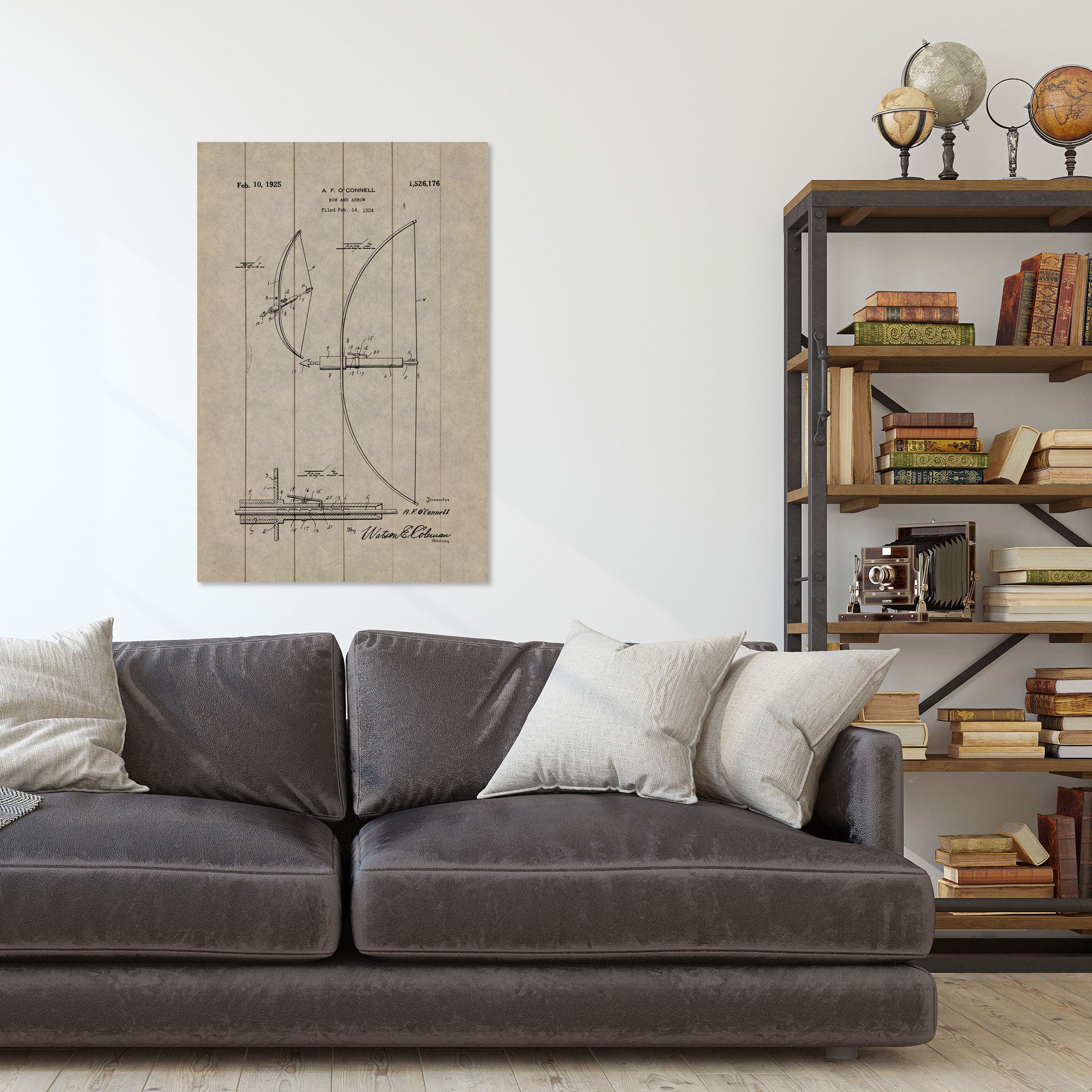 Wood Picture Old Fashioned Bow-30x40 cm