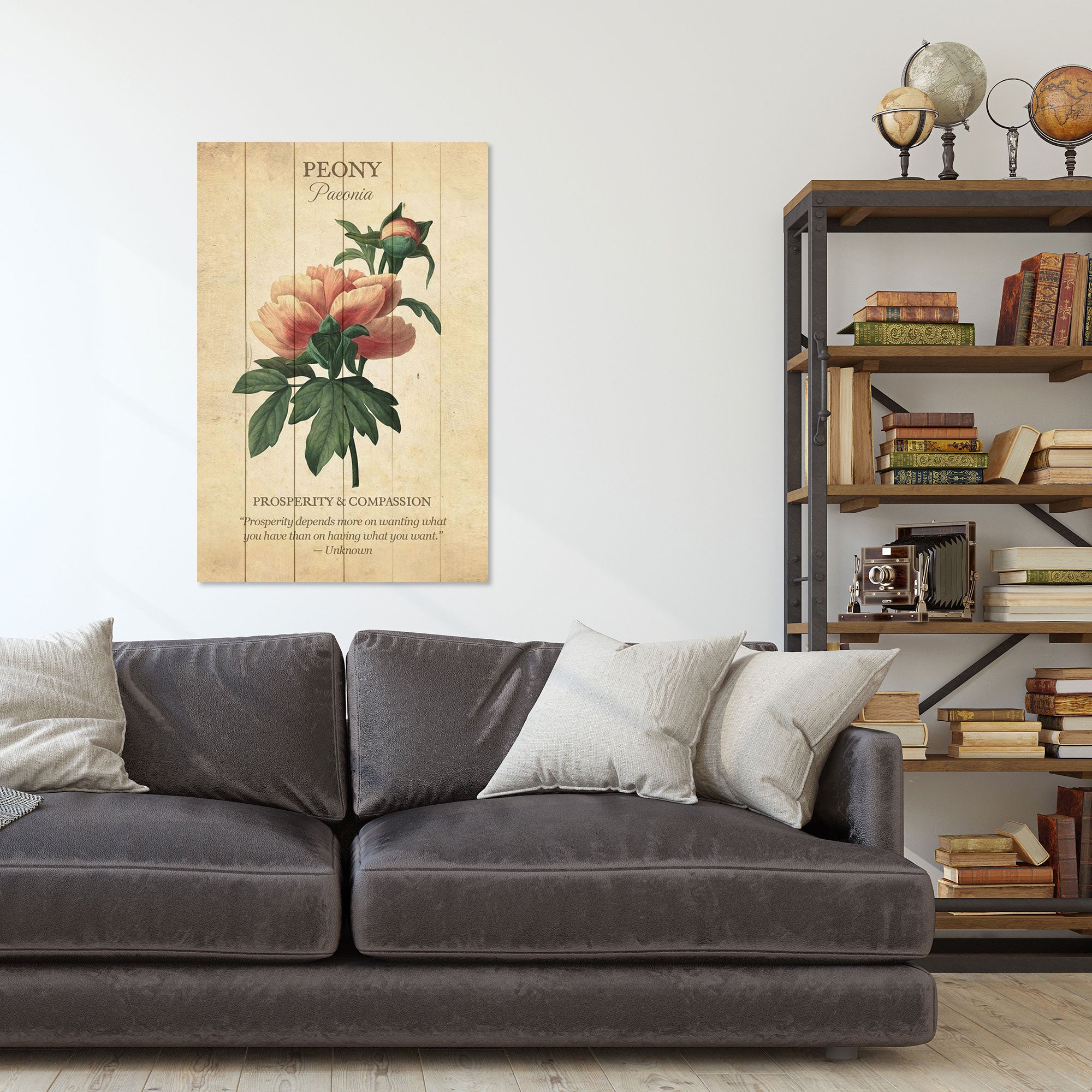 Obraz Wood Peony Flower-20x30 cm