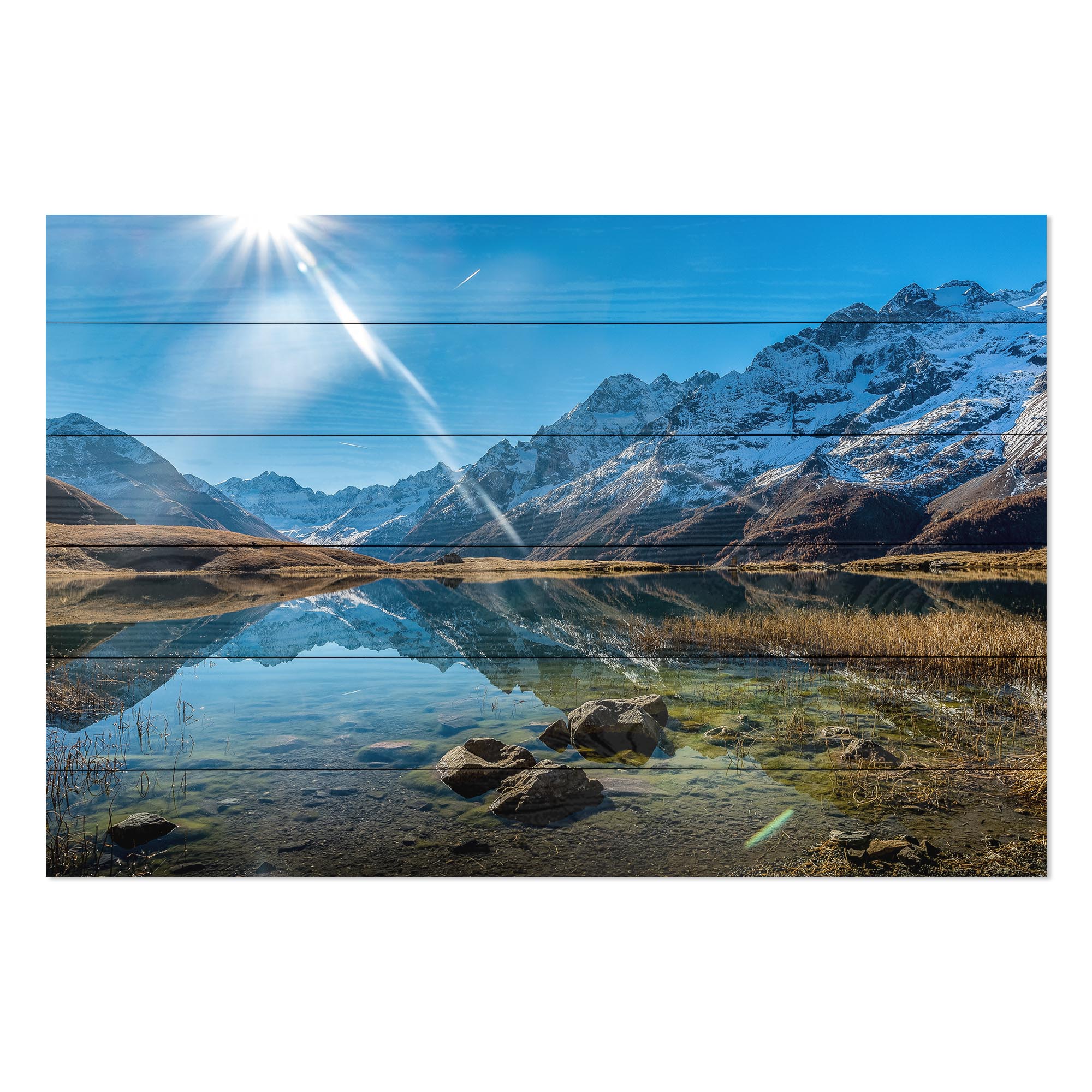 Bild Holz Kristallklarer See