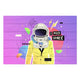 Bild Holz Bunter Kosmonaut-20x30 cm