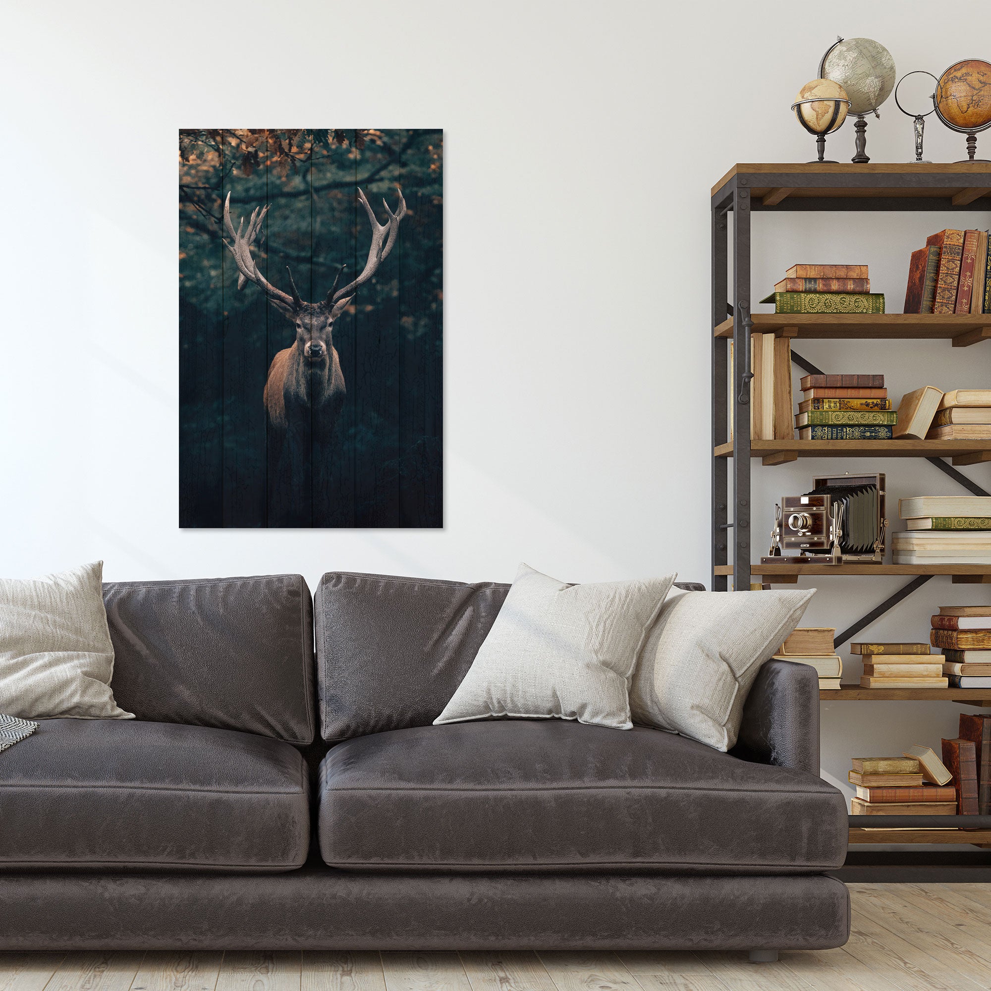 Obraz Dřevo Jelen-30x40 cm