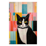 Bild Holz Mosaik Katze-30x40 cm
