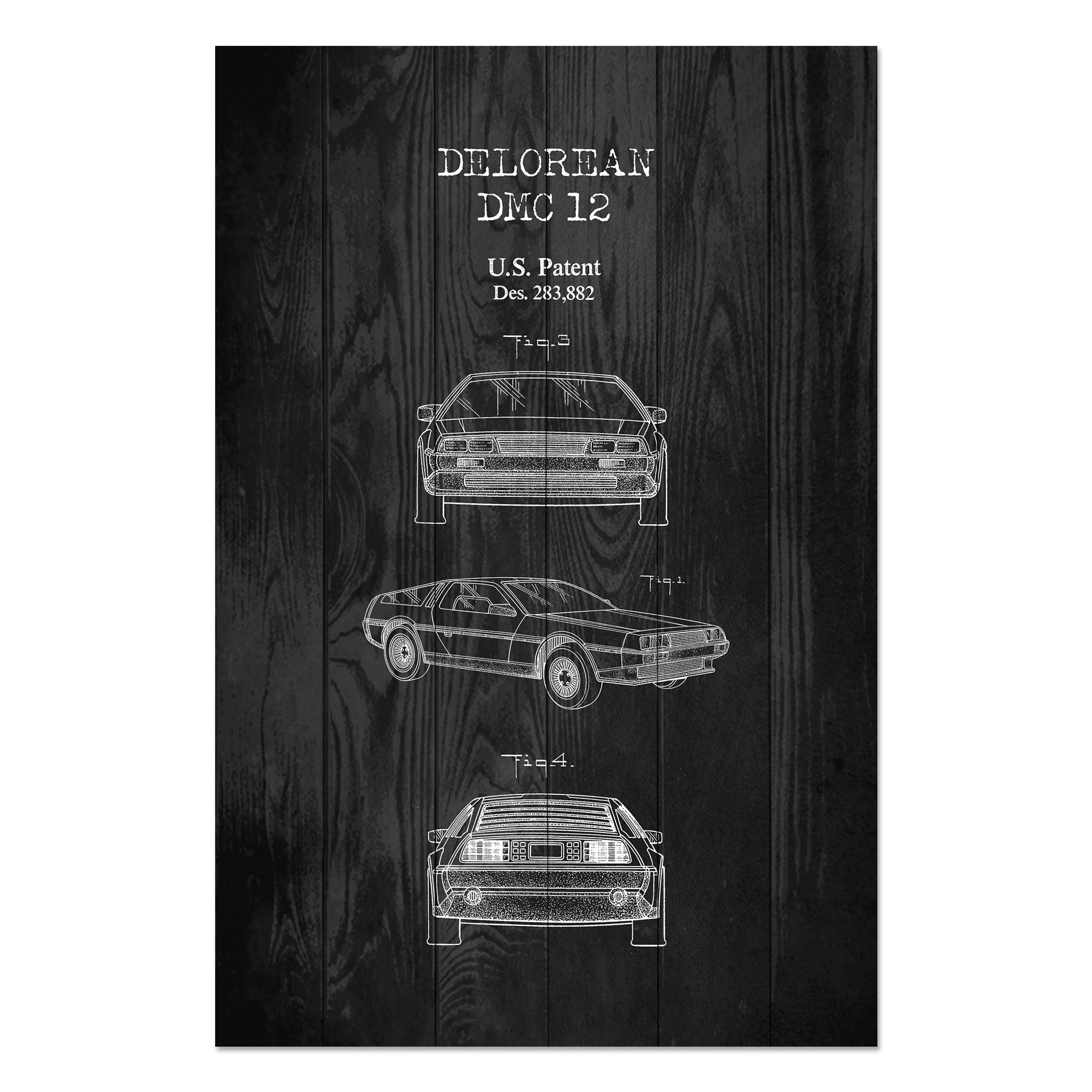 Bild Wood DeLorean Schwarz-50x70 cm