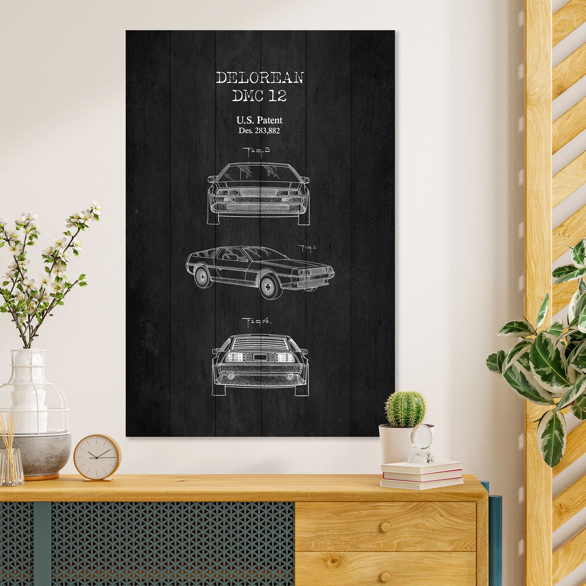 Bild Wood DeLorean Schwarz-50x70 cm