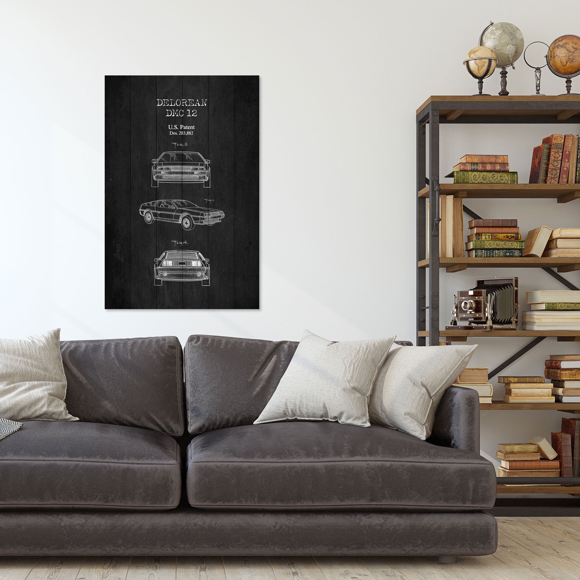 Bild Wood DeLorean Schwarz-50x70 cm