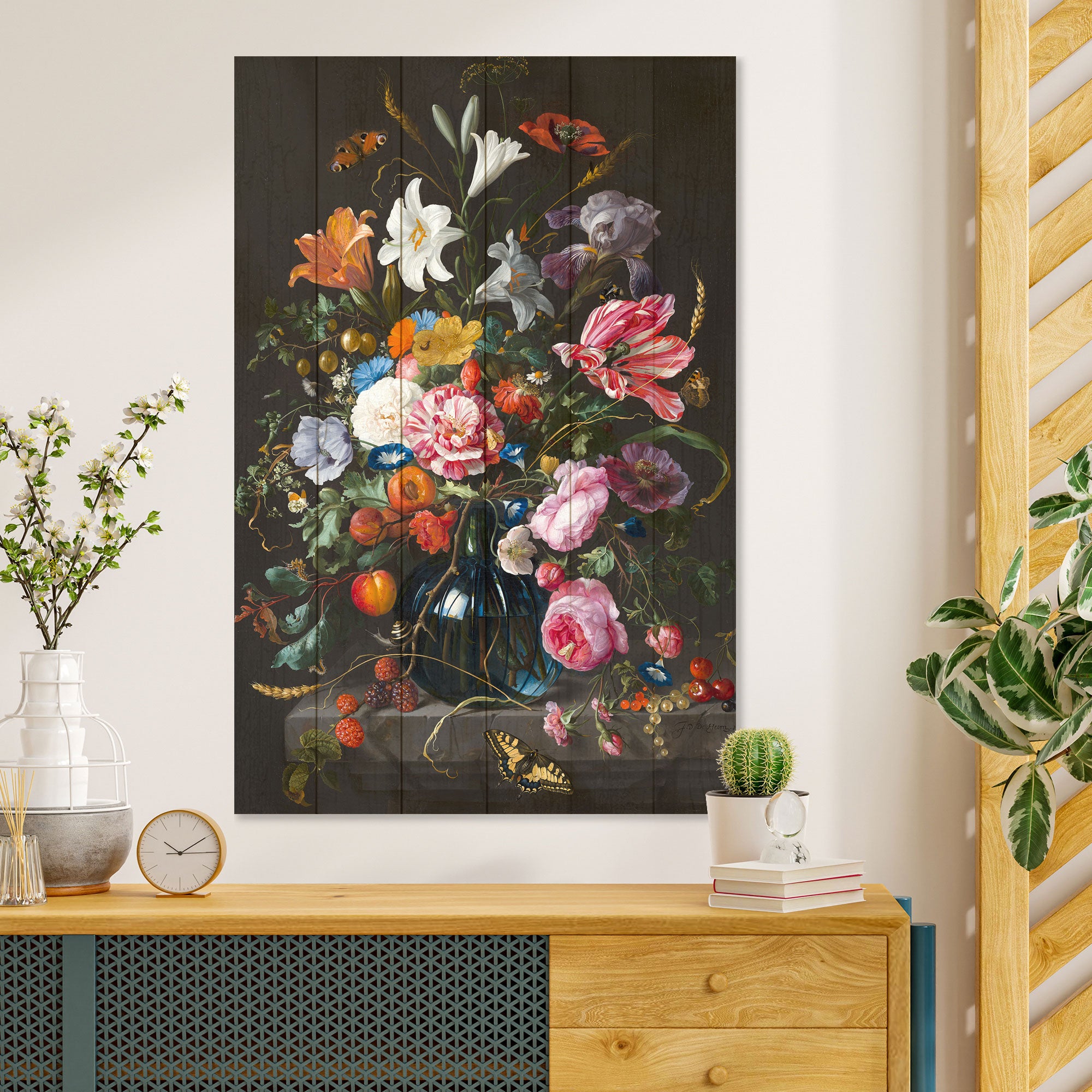 Bild Wood Bunter Blumenstrauß-50x70 cm