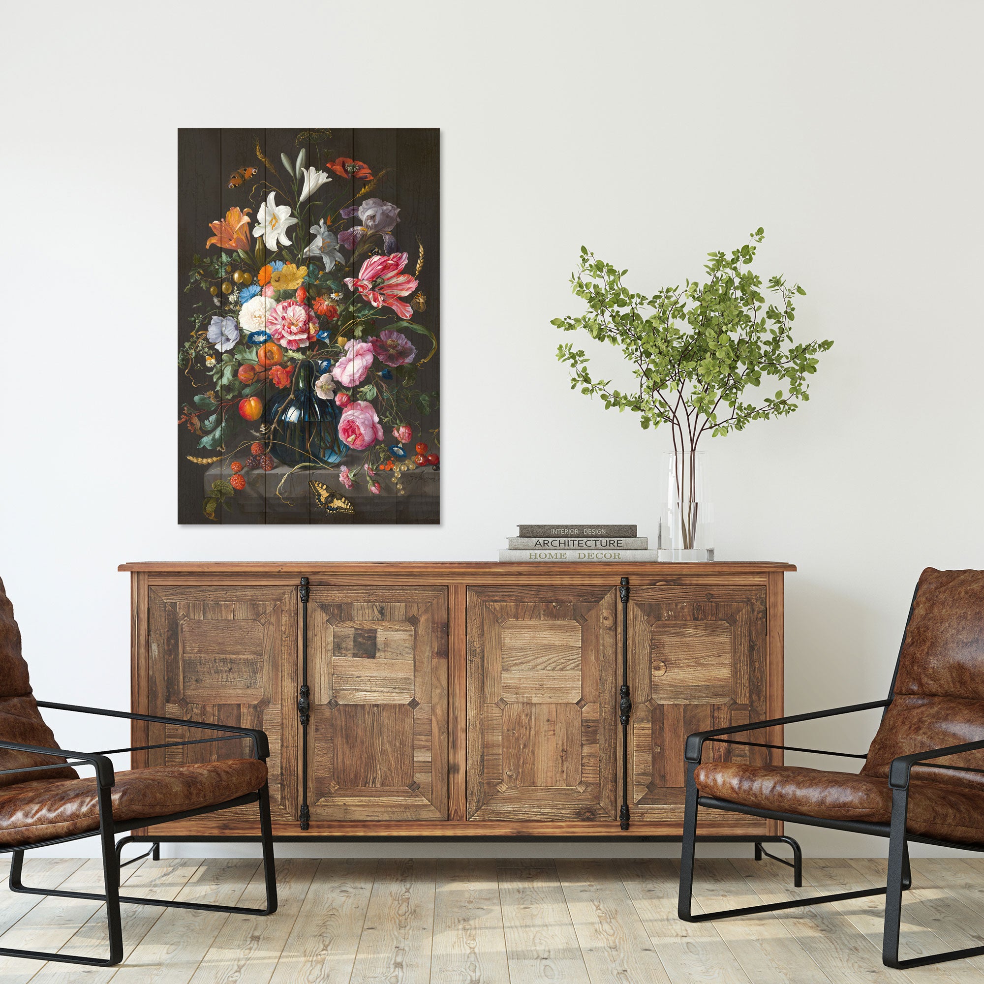 Bild Wood Bunter Blumenstrauß-40x60 cm