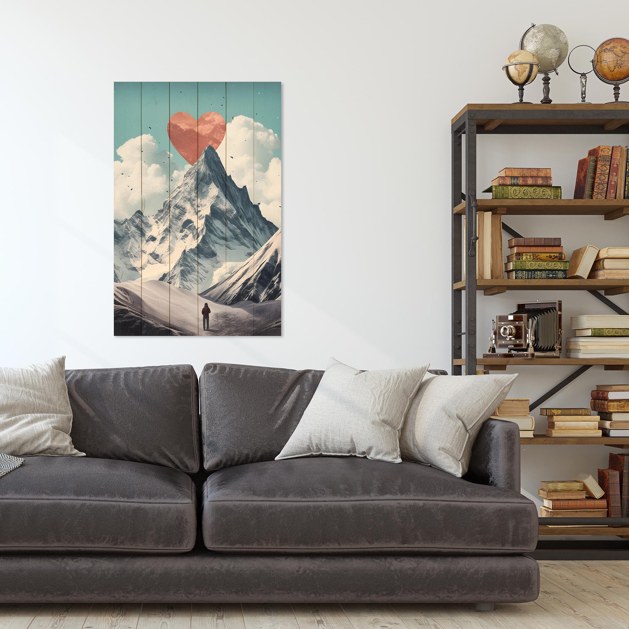 Bild Wood Mein Herz ist in den Bergen-30x30 cm