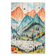 Wood Picture Mountains Watercolor-20x30 cm