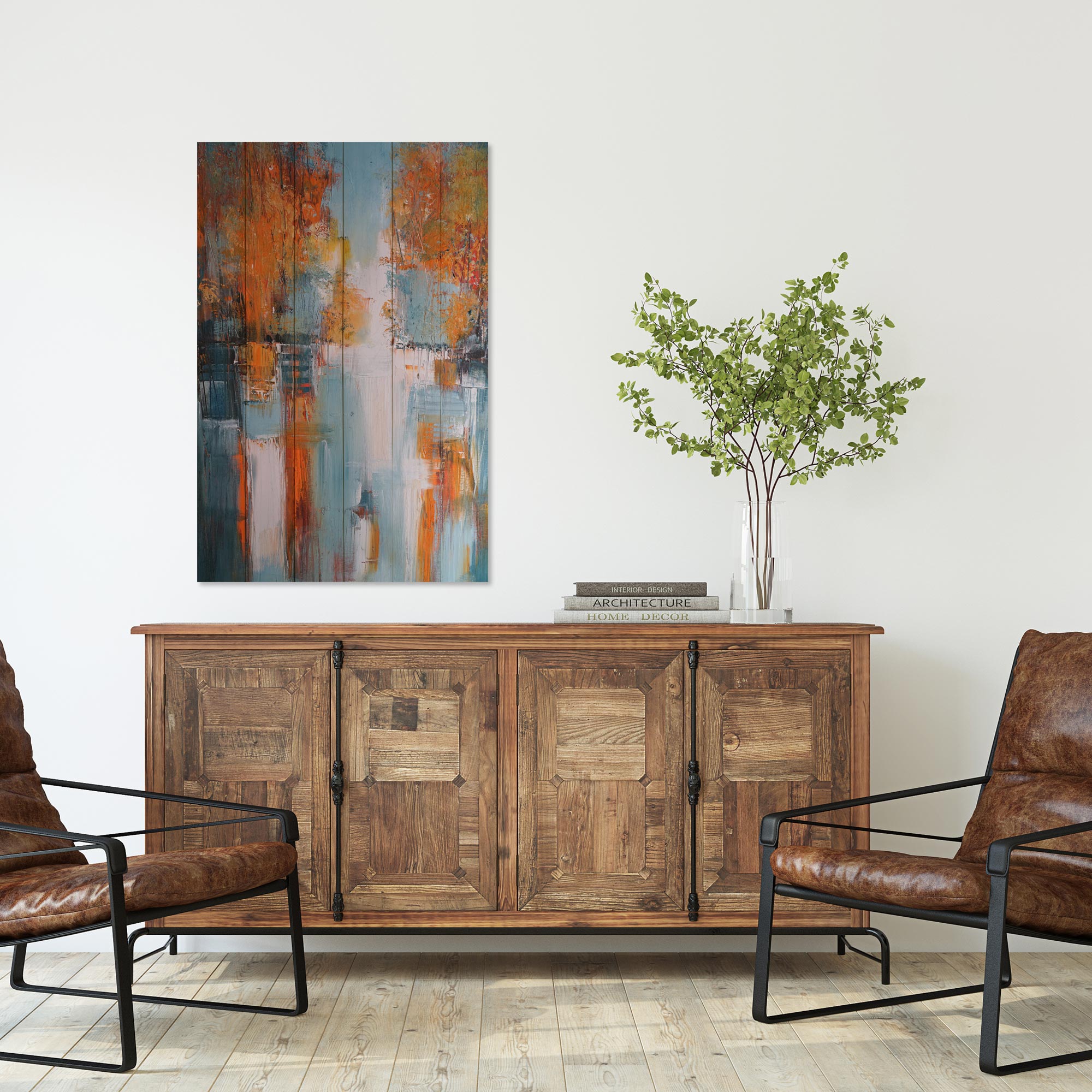 Bild Wood Abstrakte Landschaft-30x30 cm