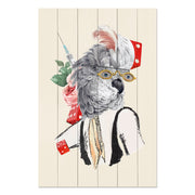 Obraz Wood Antique Parrot-40x60 cm