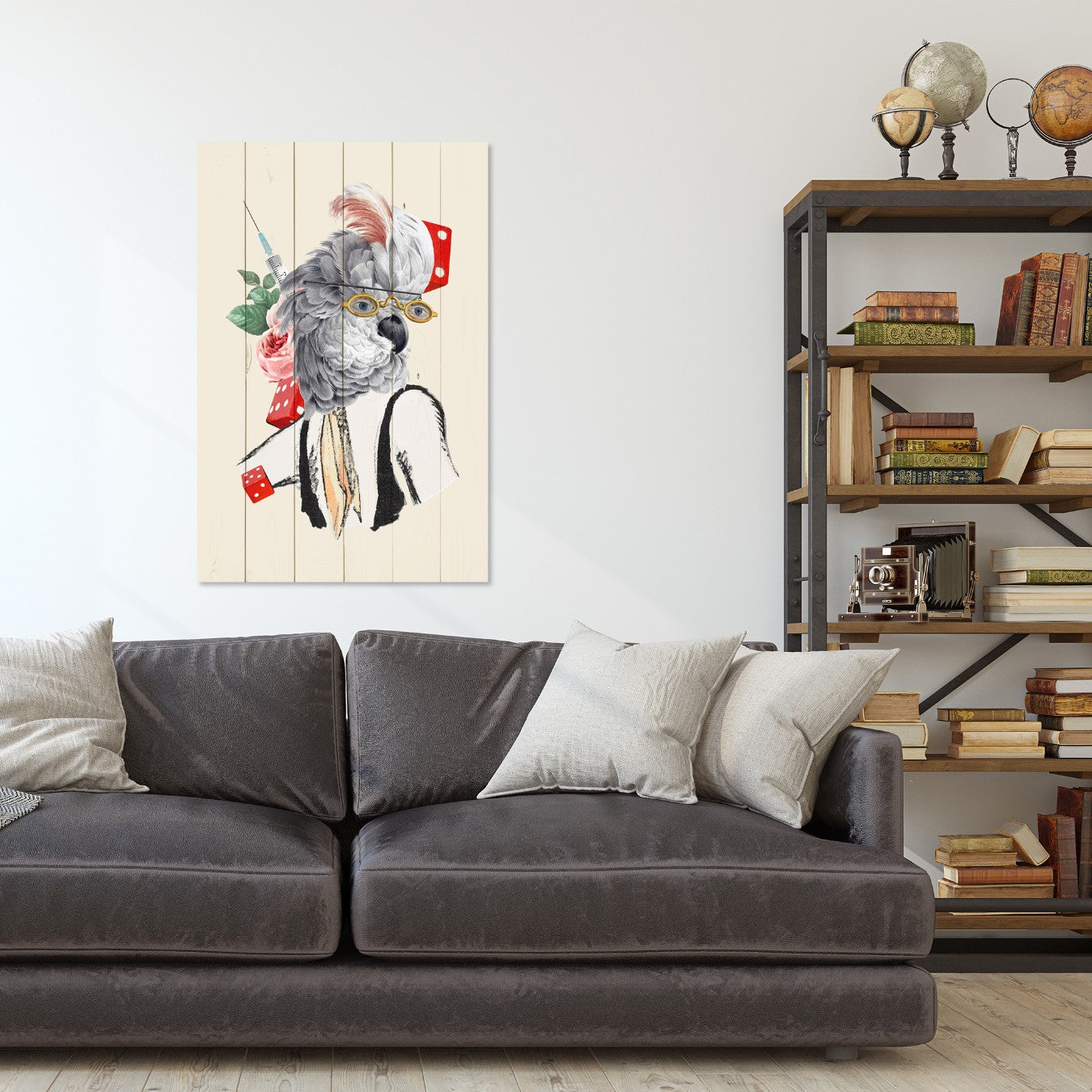 Obraz Wood Antique Parrot-40x60 cm