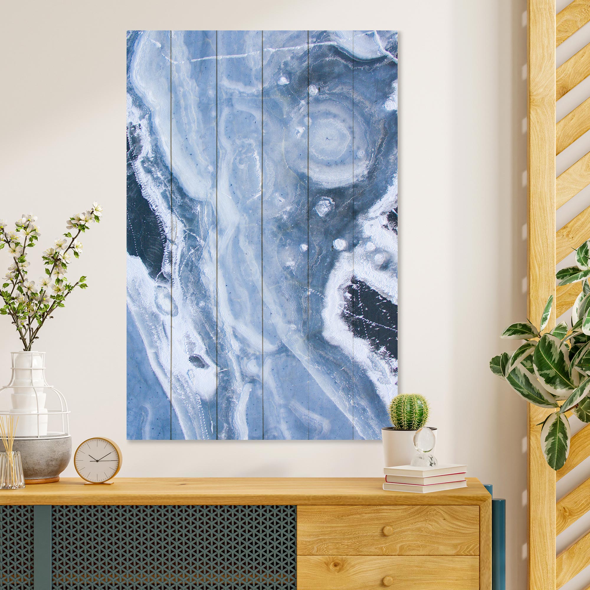 Bild Wood Blaue Abstraktion-30x40 cm