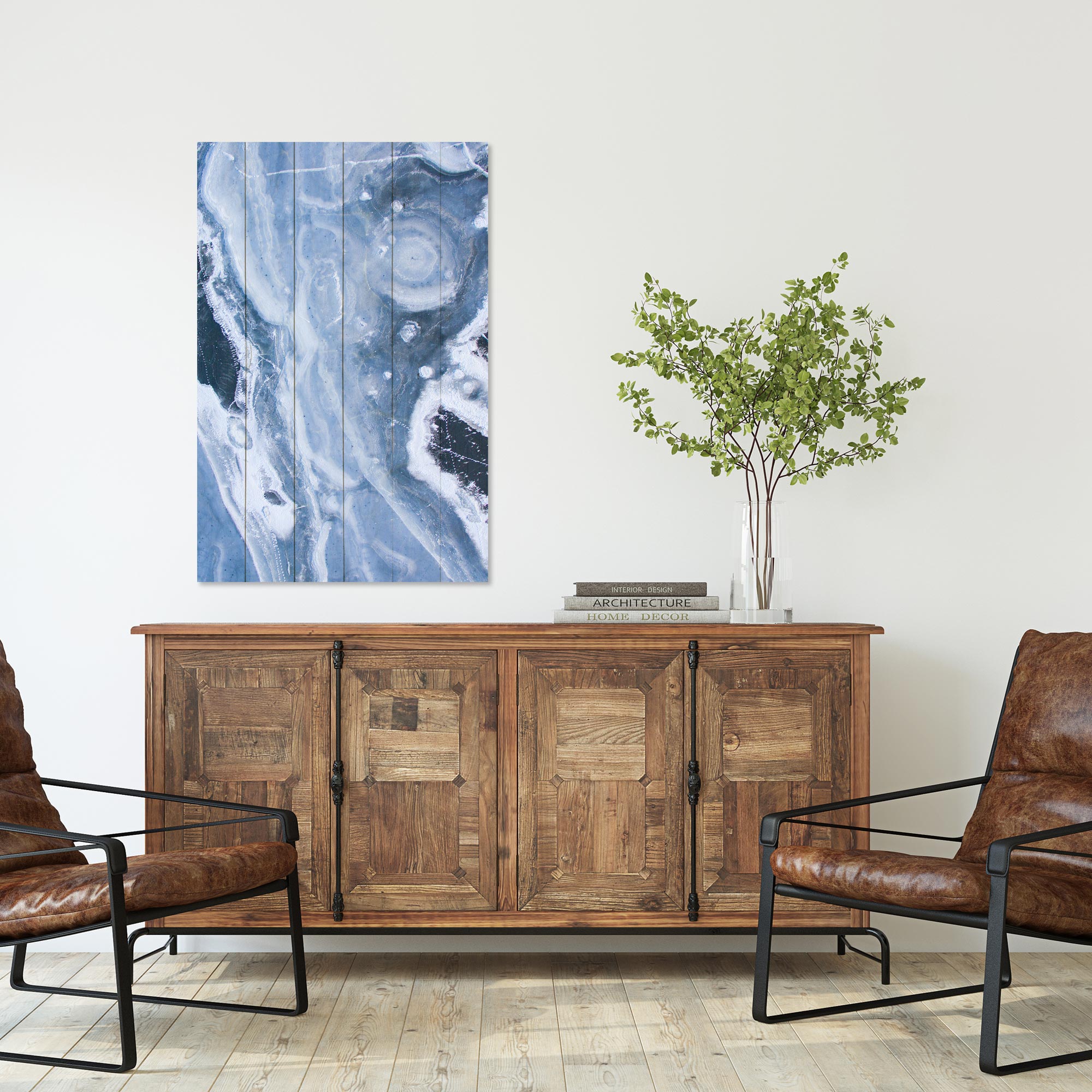 Bild Wood Blaue Abstraktion-30x40 cm