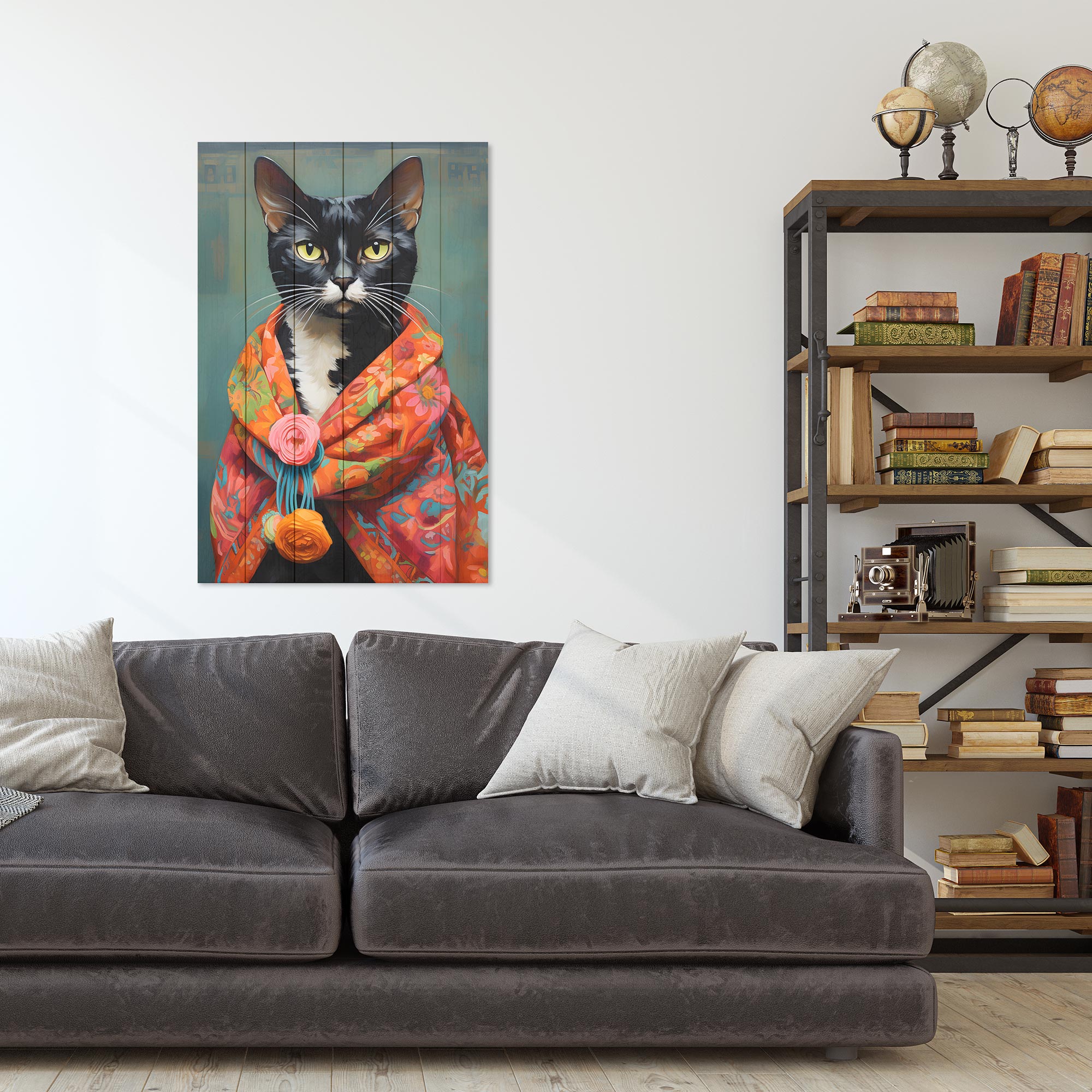 Bild Wood I see you Cat-20x30 cm