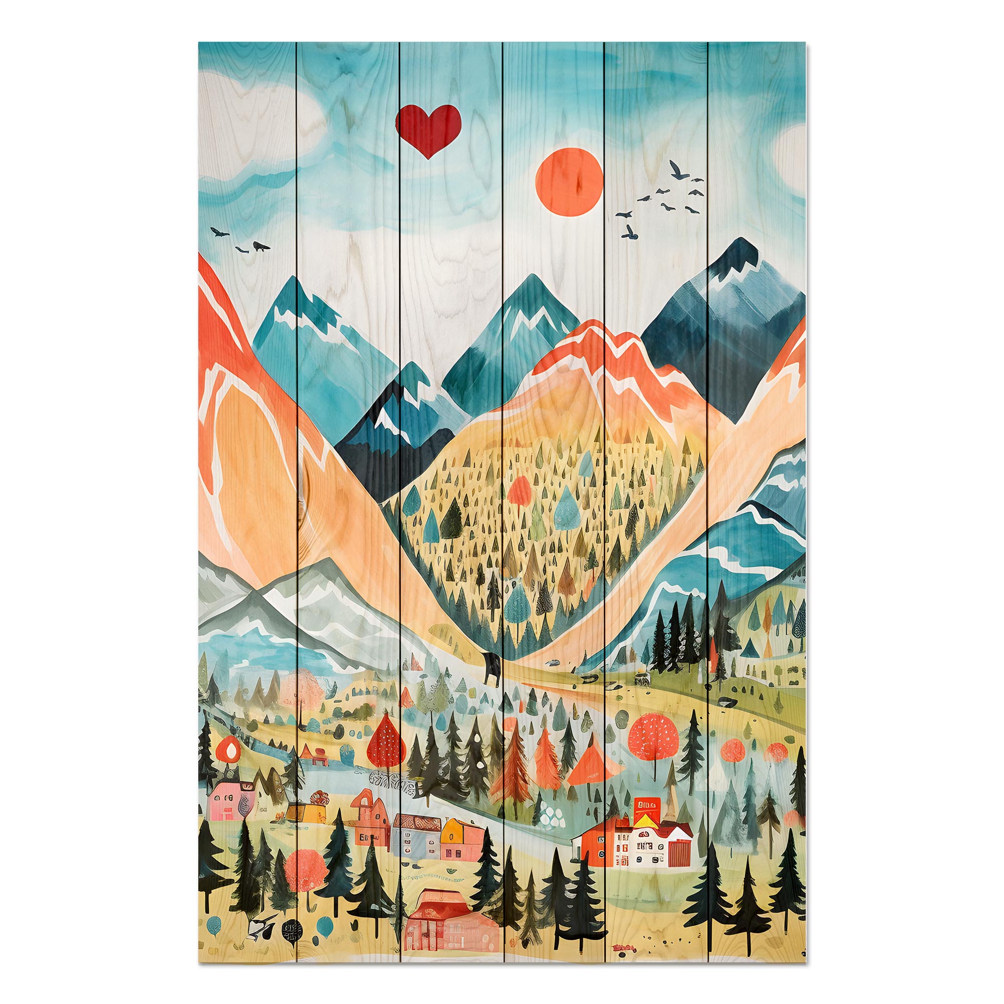 Bild Wood Mountains Pastell Aquarell