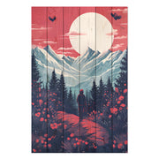 Bild Wood Mountains und Mond-30x40 cm