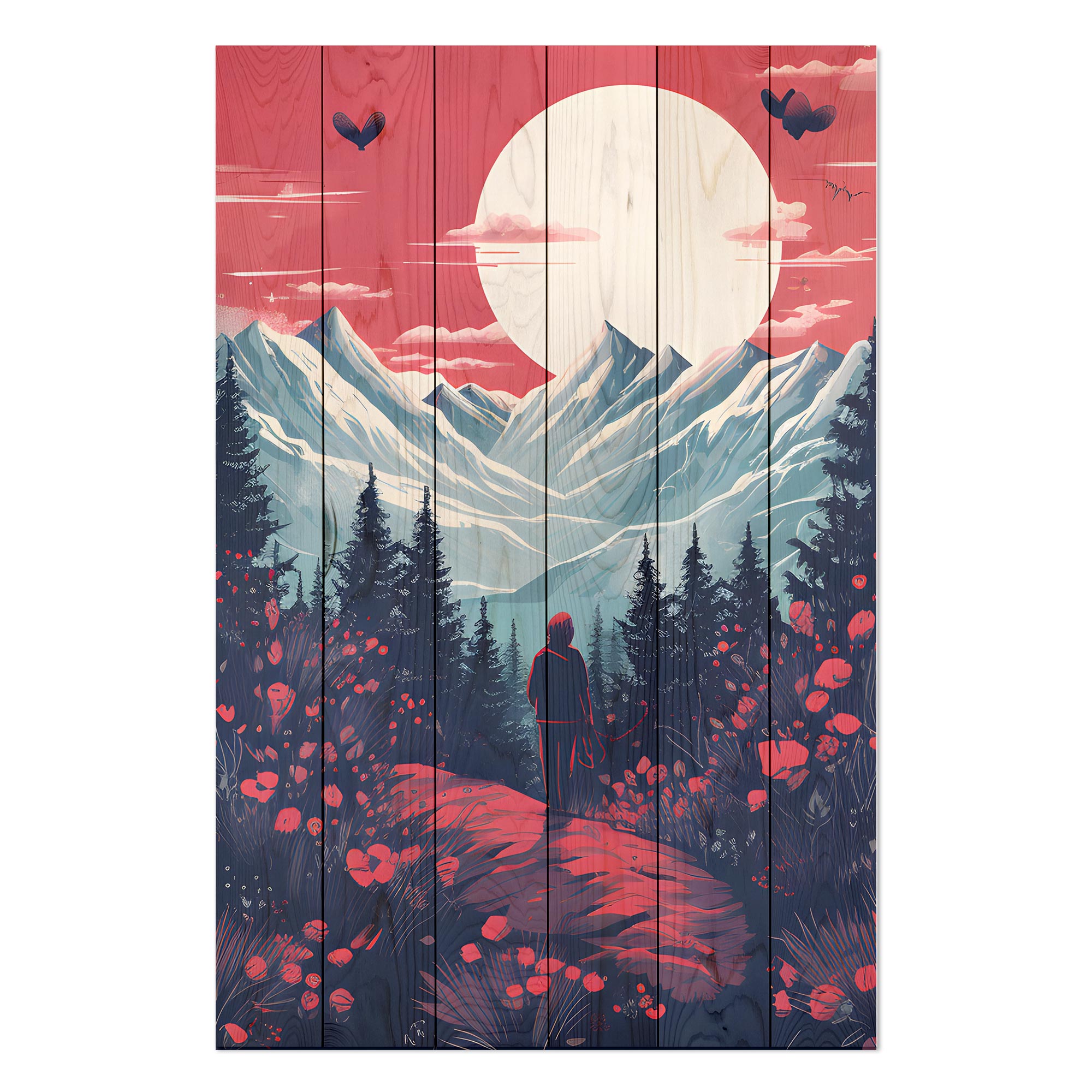 Bild Wood Mountains und Mond-40x60 cm