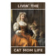 Wood Picture Livin' the cat mom life-50x70 cm