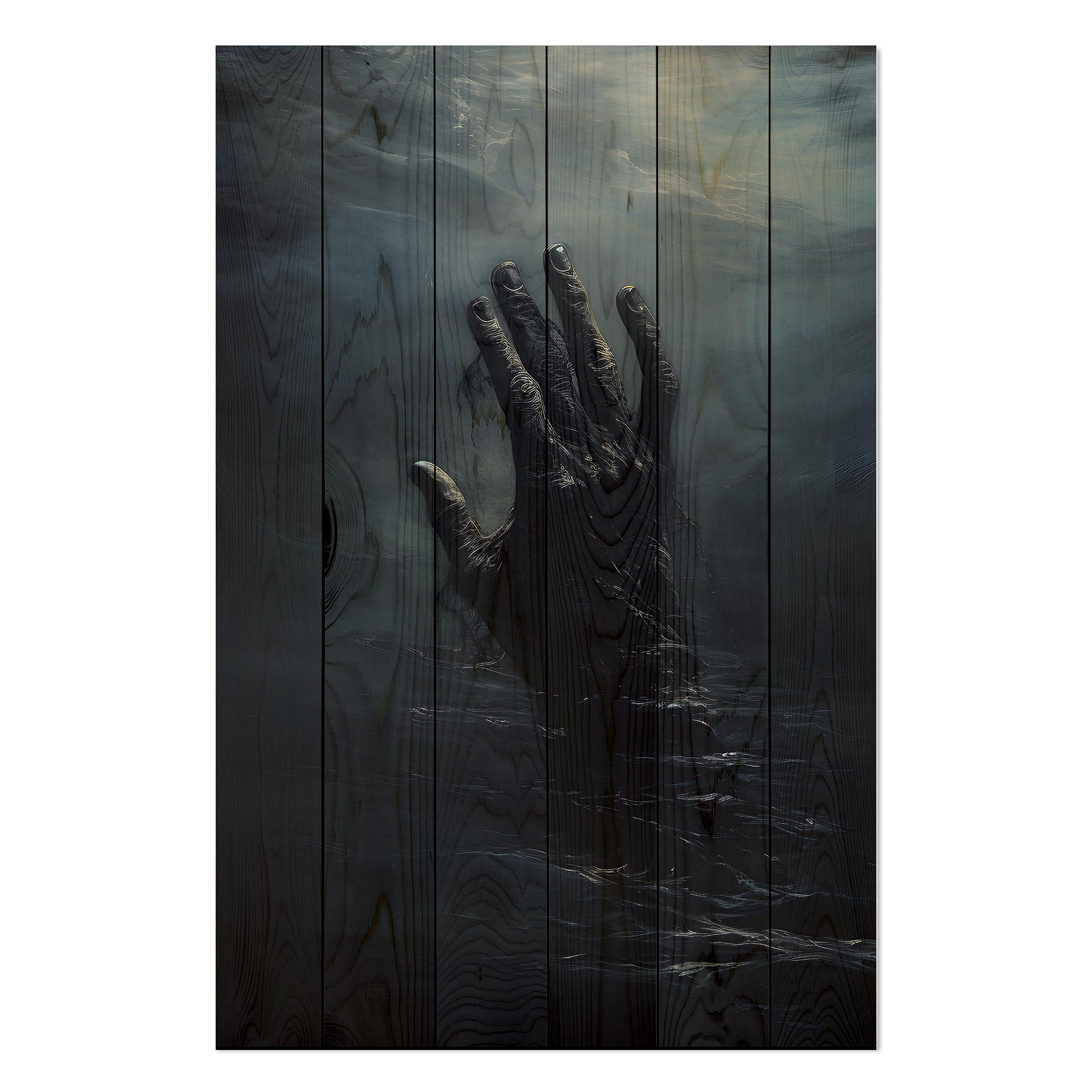 Bild Wood Hand Dunkles Wasser-60x90 cm
