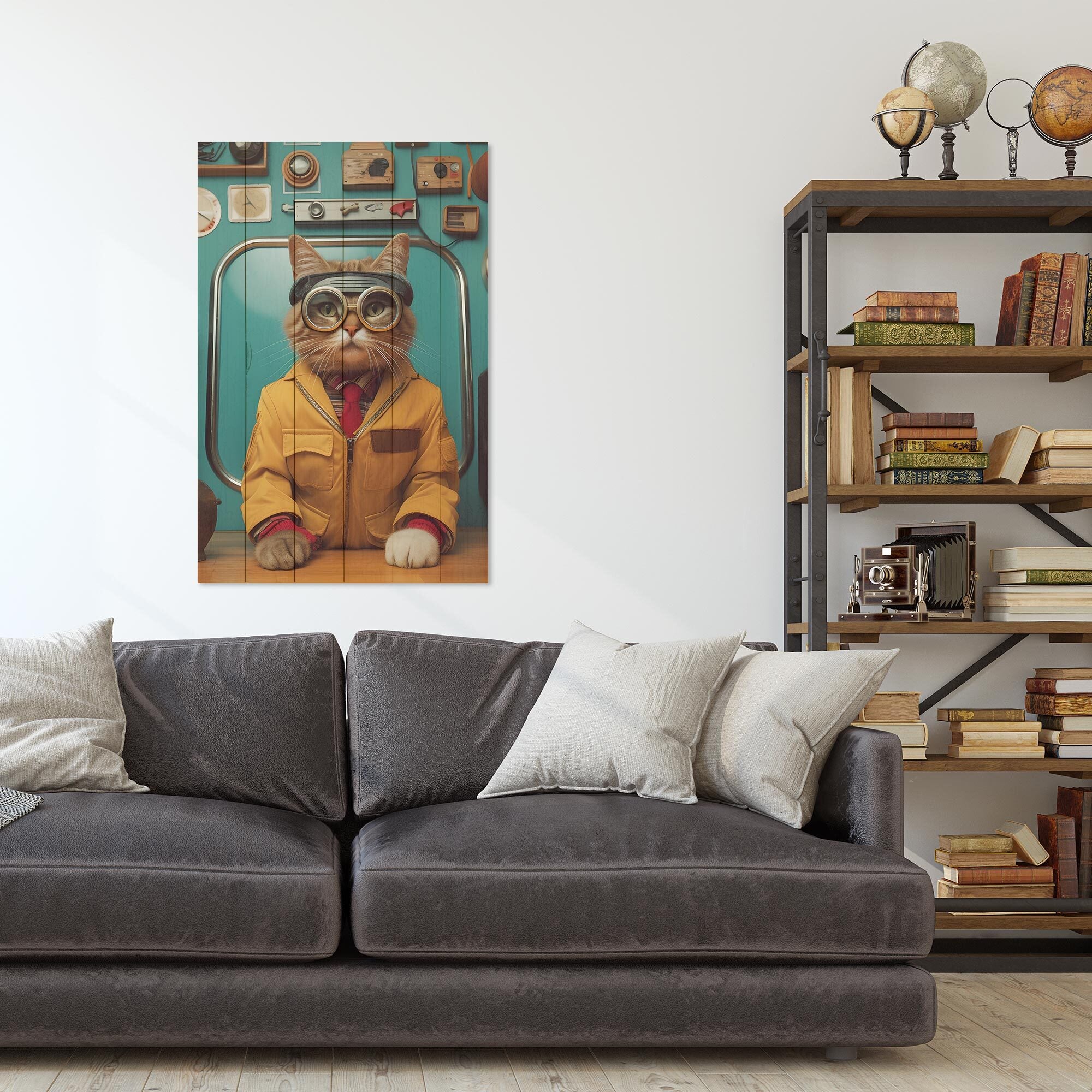 Bild Wood Ingenieur Katze