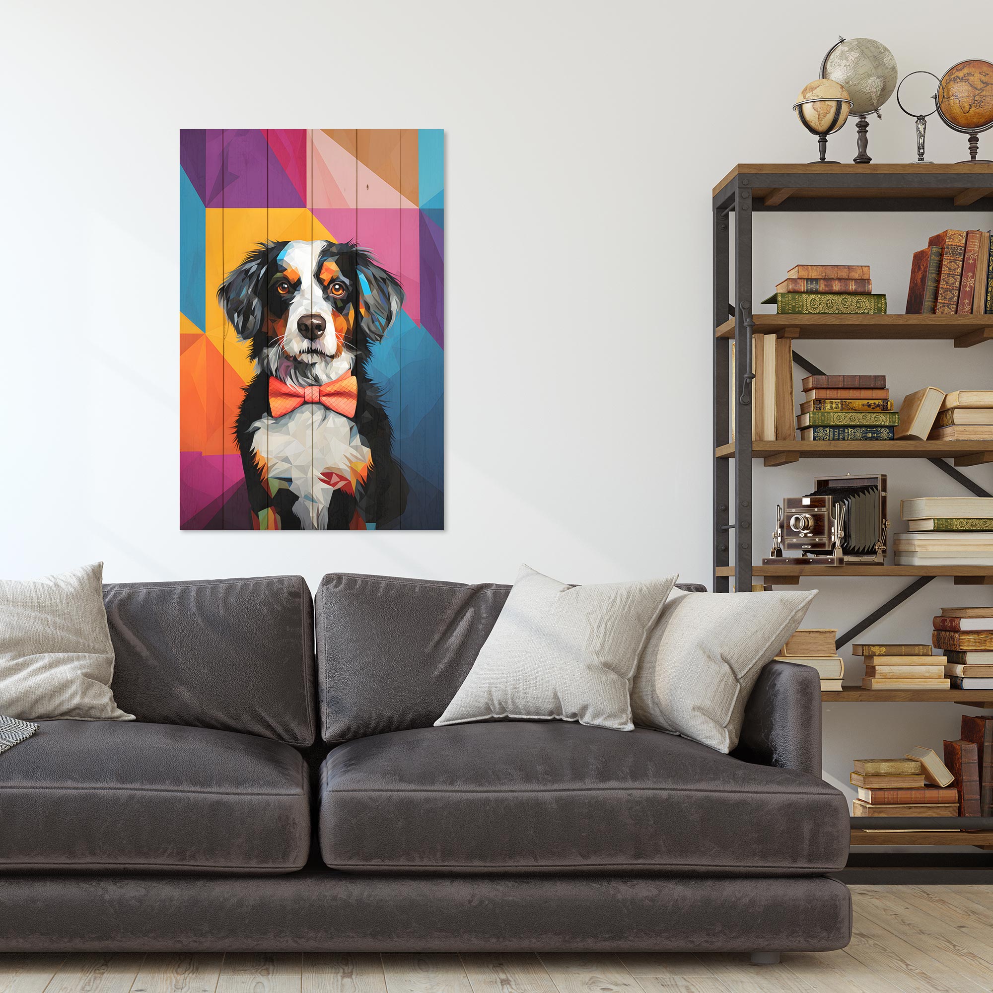 Bild Wood Hund Mosaik