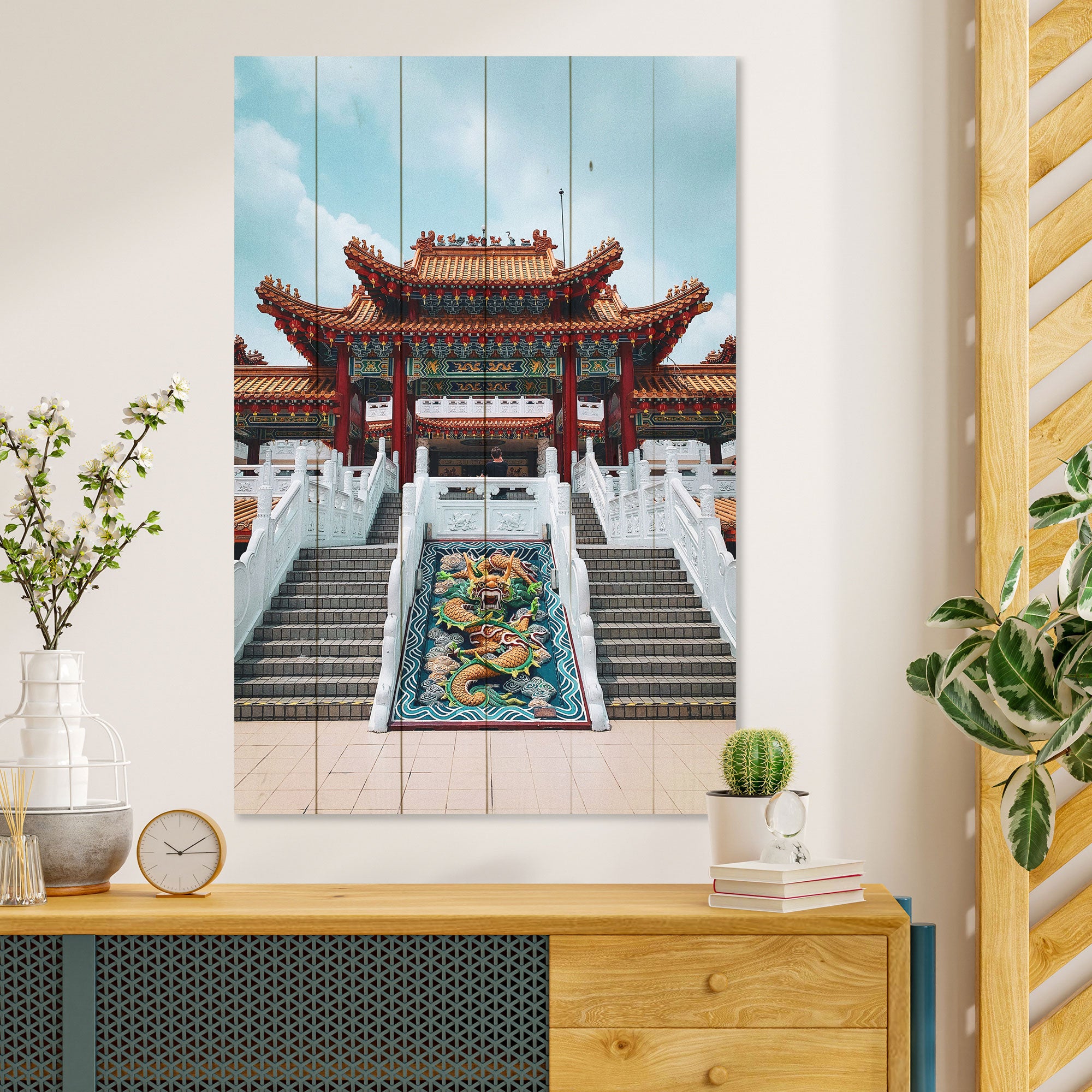 Bild Wood Chinesisches Gebäude-40x60 cm