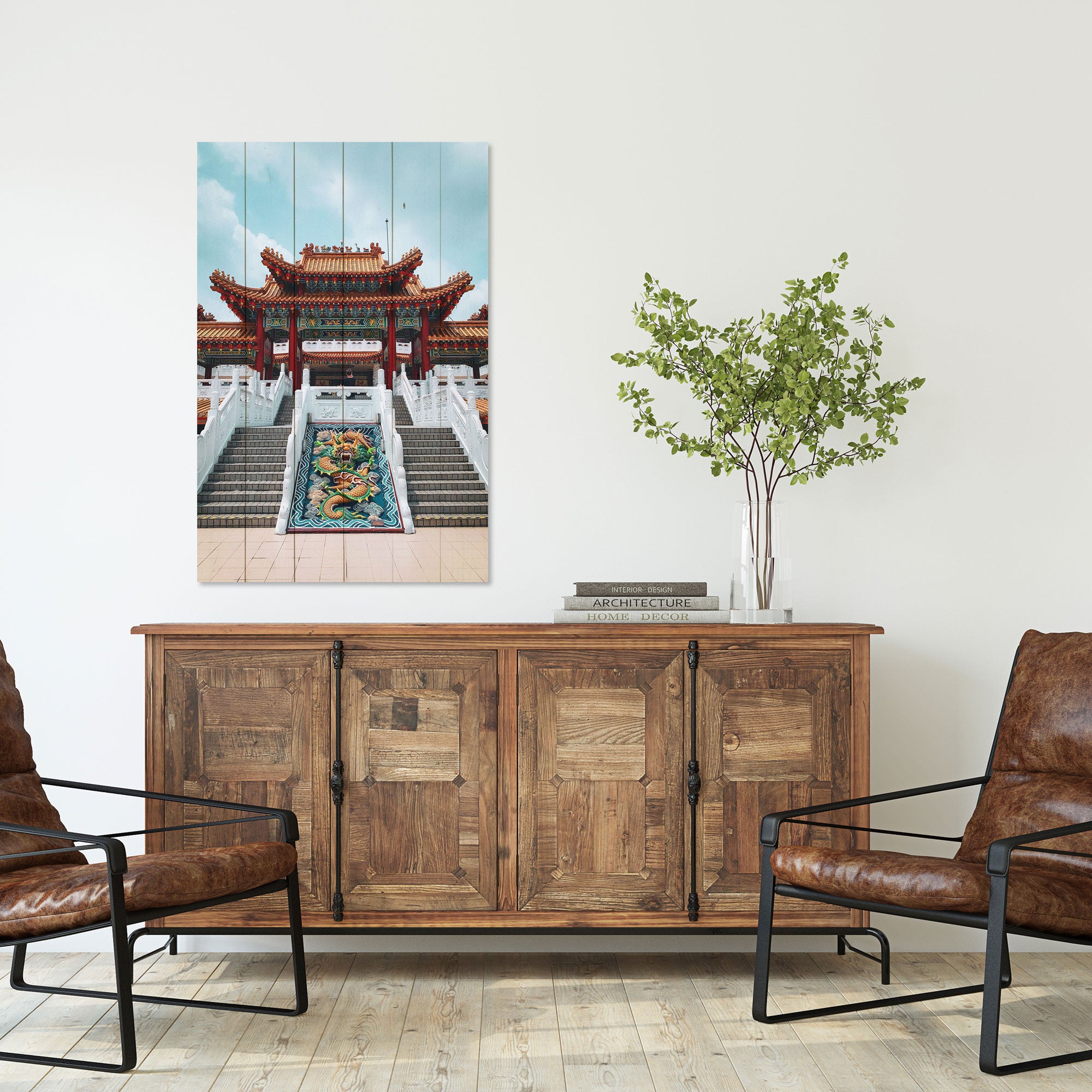 Bild Wood Chinesisches Gebäude-40x60 cm