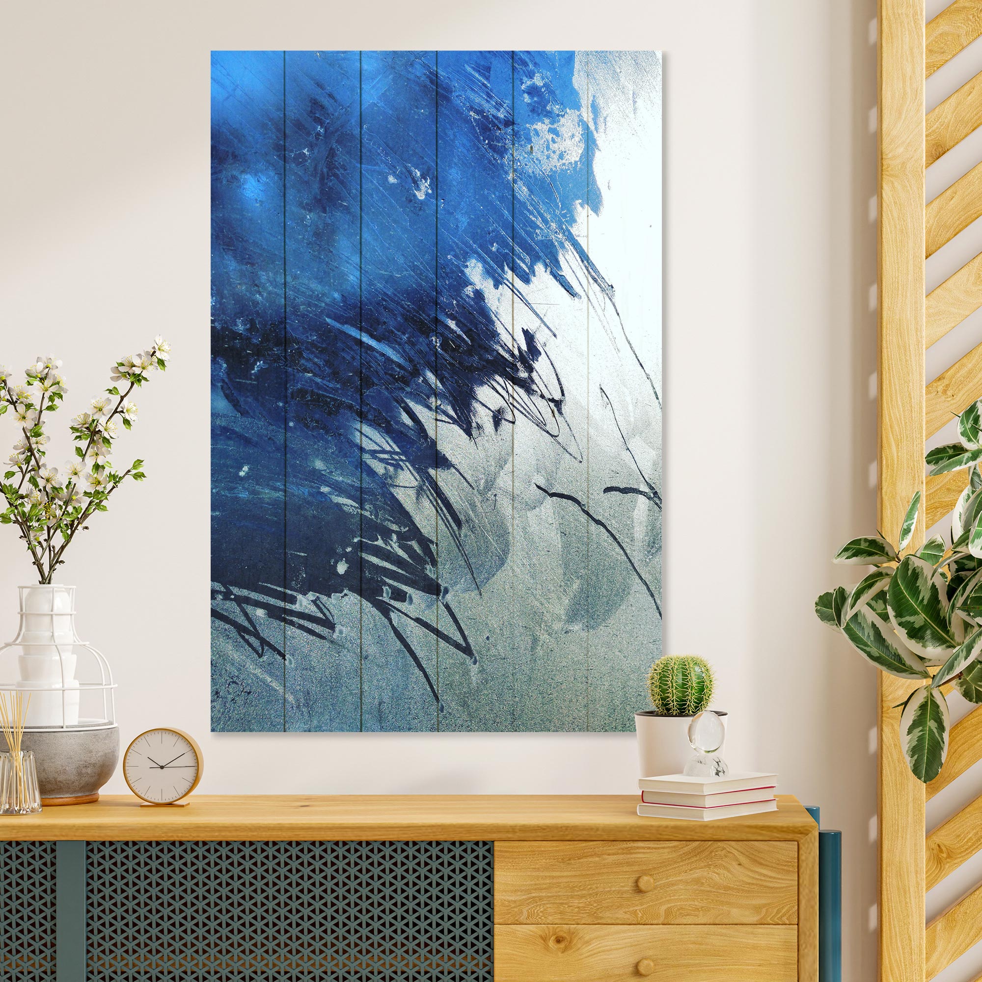 Bild Wood Blue Art Abstrakt-50x70 cm