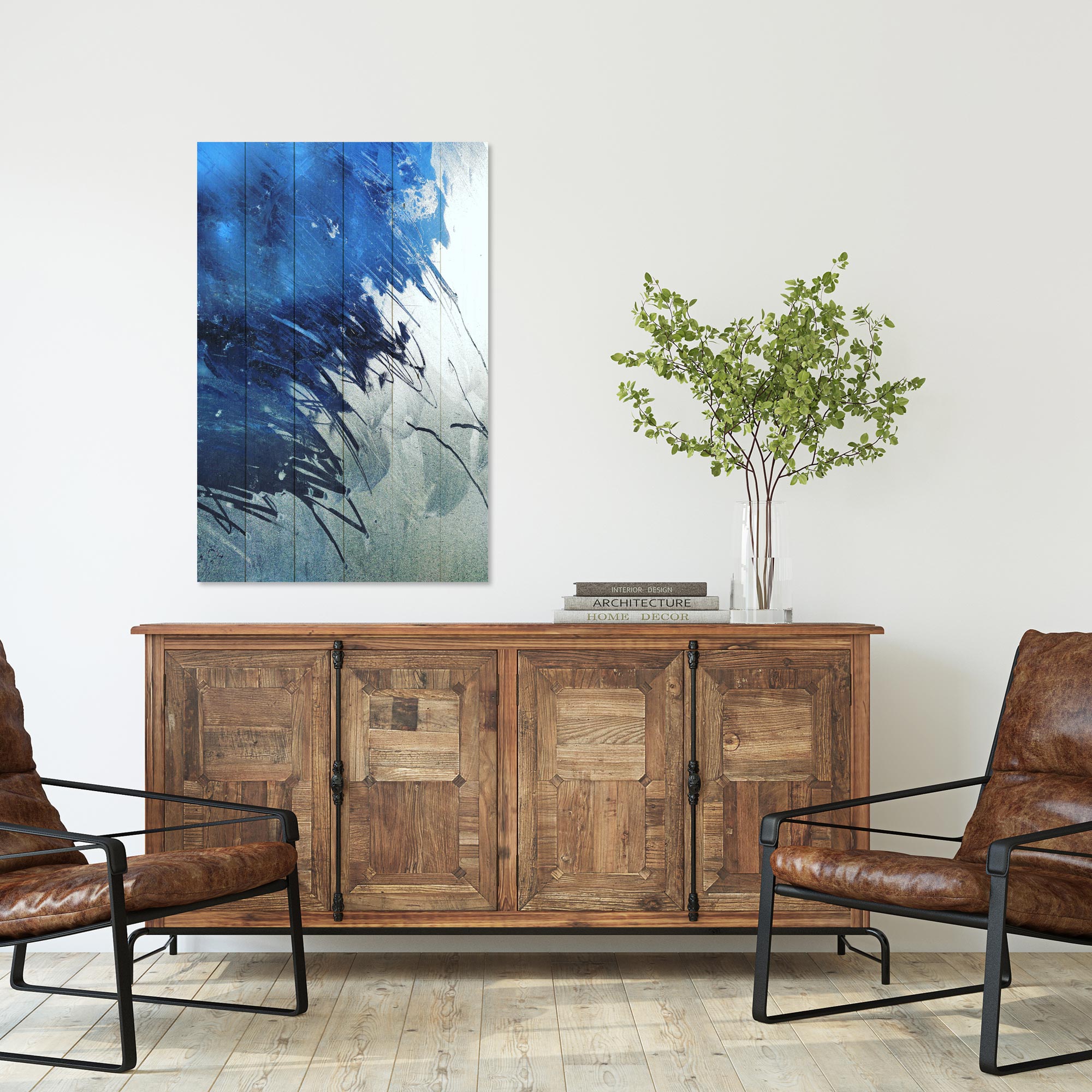 Bild Wood Blue Art Abstrakt-30x40 cm