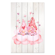 Bild Wood Pink Gnome Couple-50x70 cm