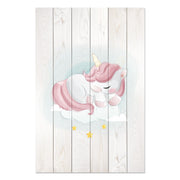 Obraz Wood Sweet Unicorn Sleeping Cloud-50x70 cm