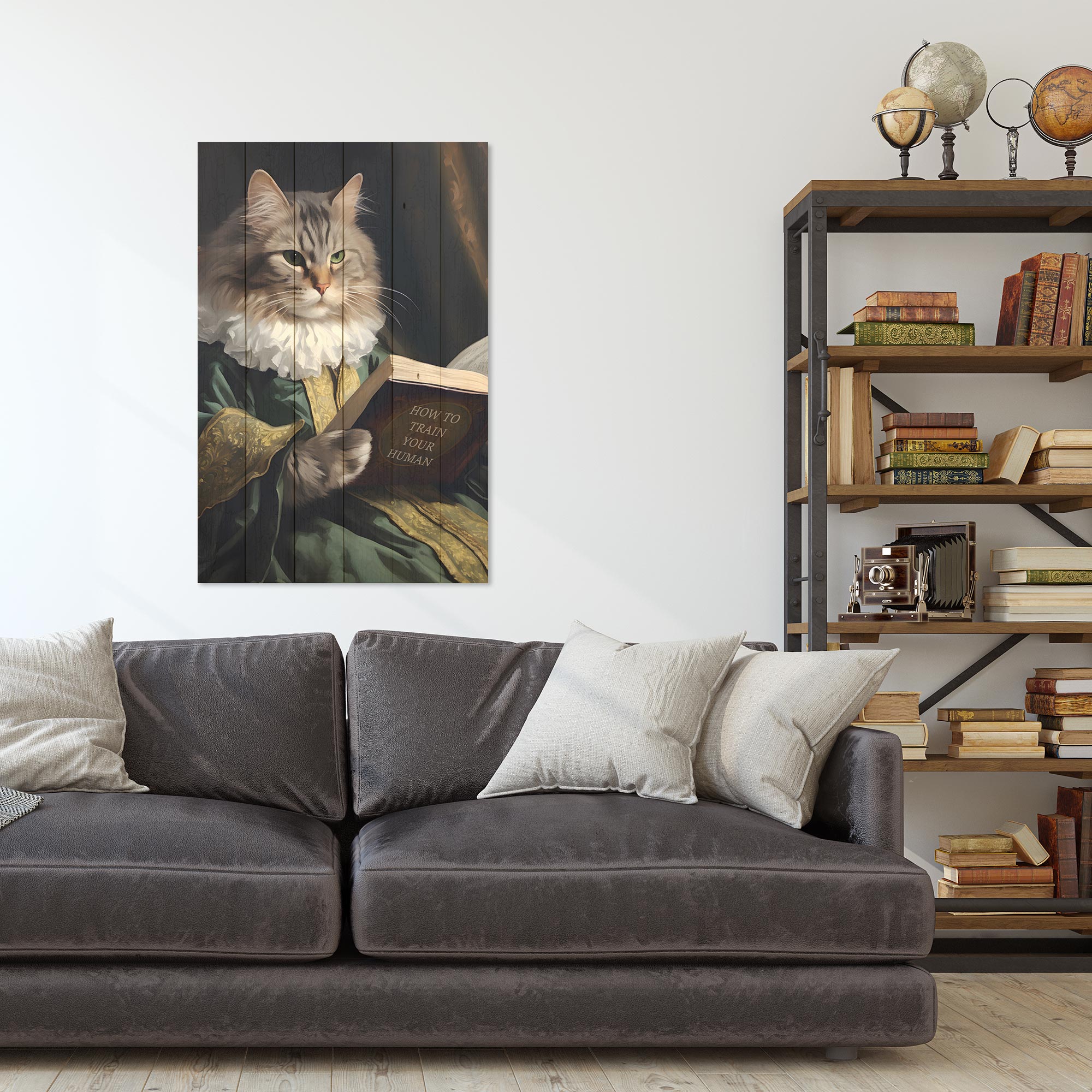 Obraz Wood Ako vycvičiť svojho človeka-30x40 cm