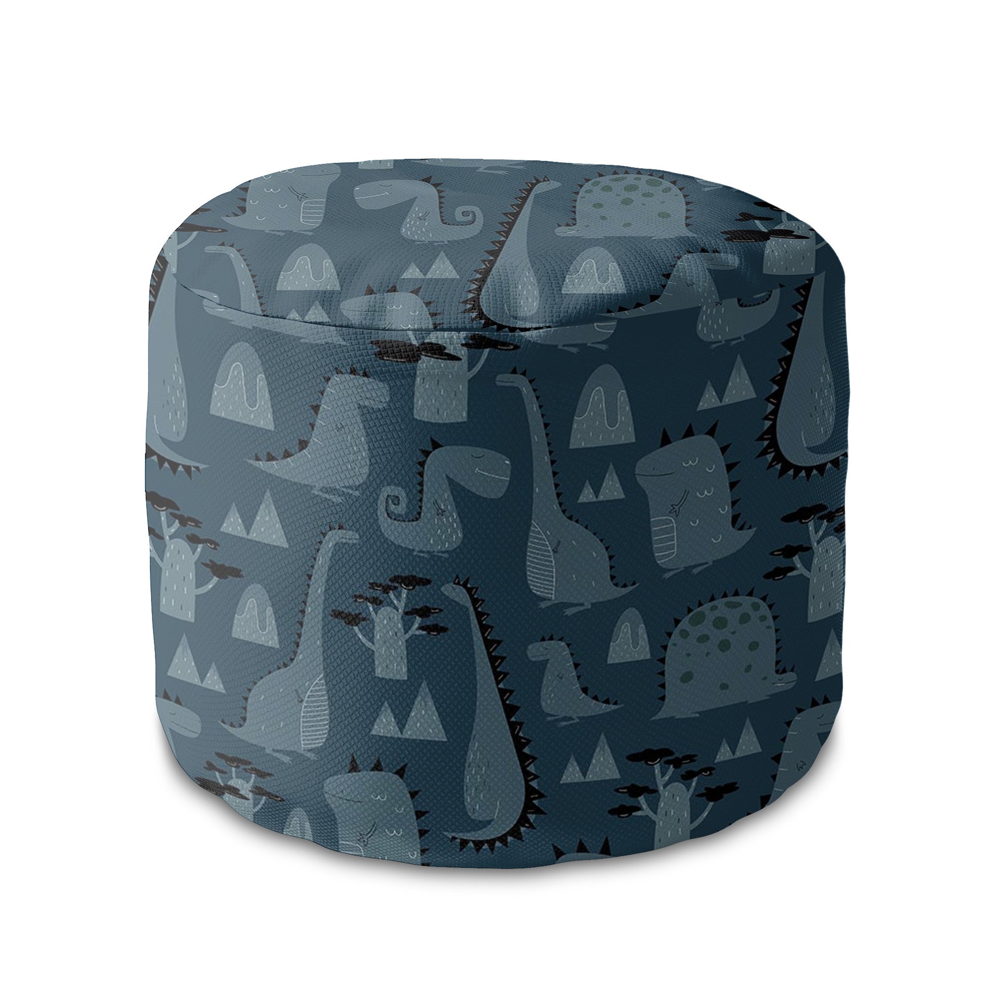 Runder Hocker Dark Cartoon Style Dinosaur