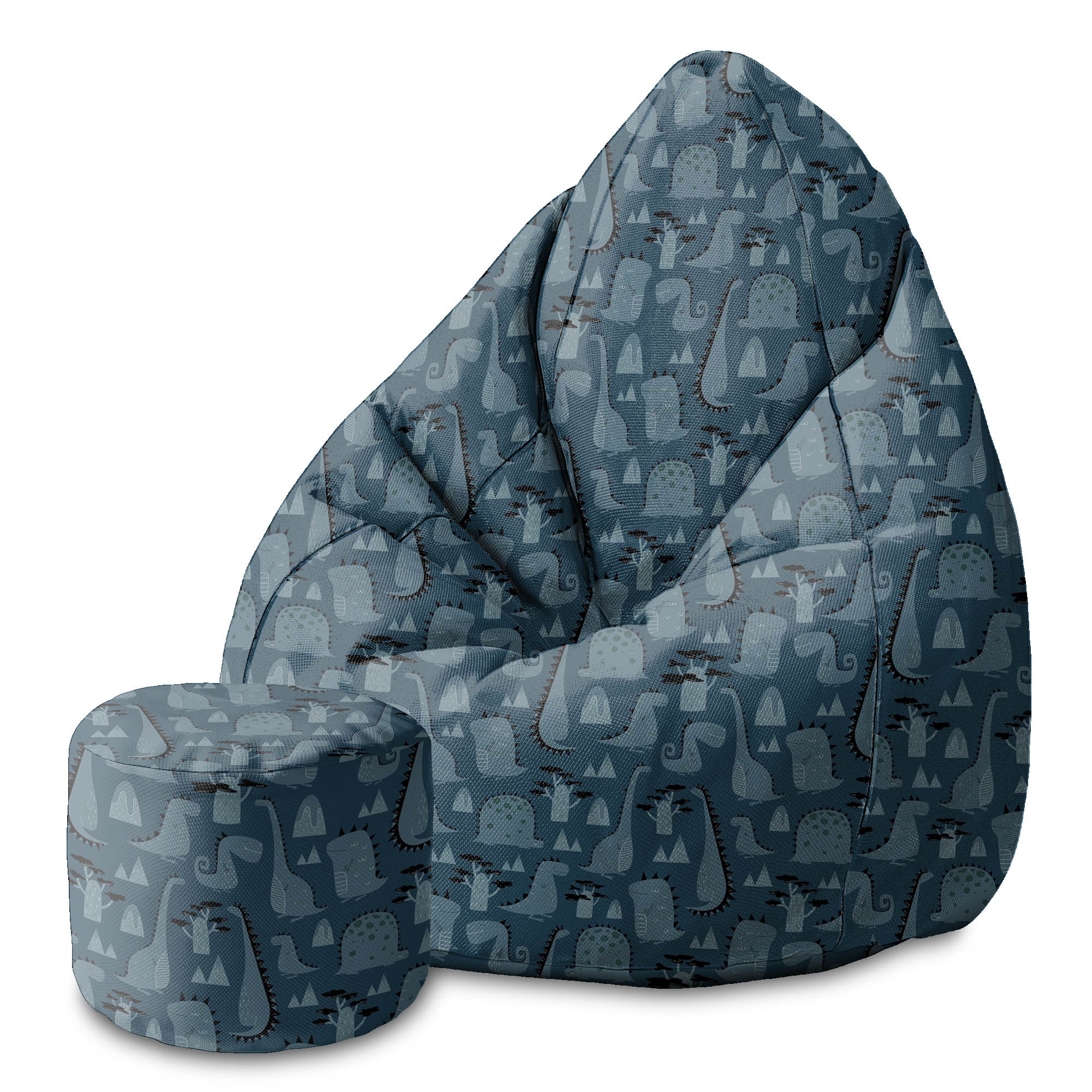 Runder Hocker Dark Cartoon Style Dinosaur-Oxford