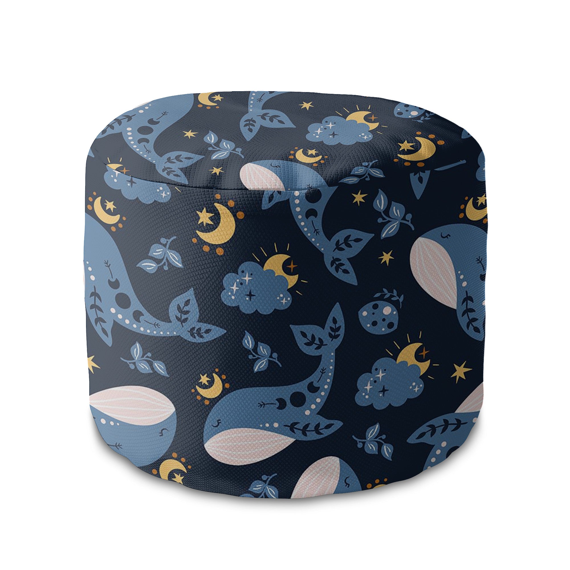 Round Pouf Footrest Whales-Oxford