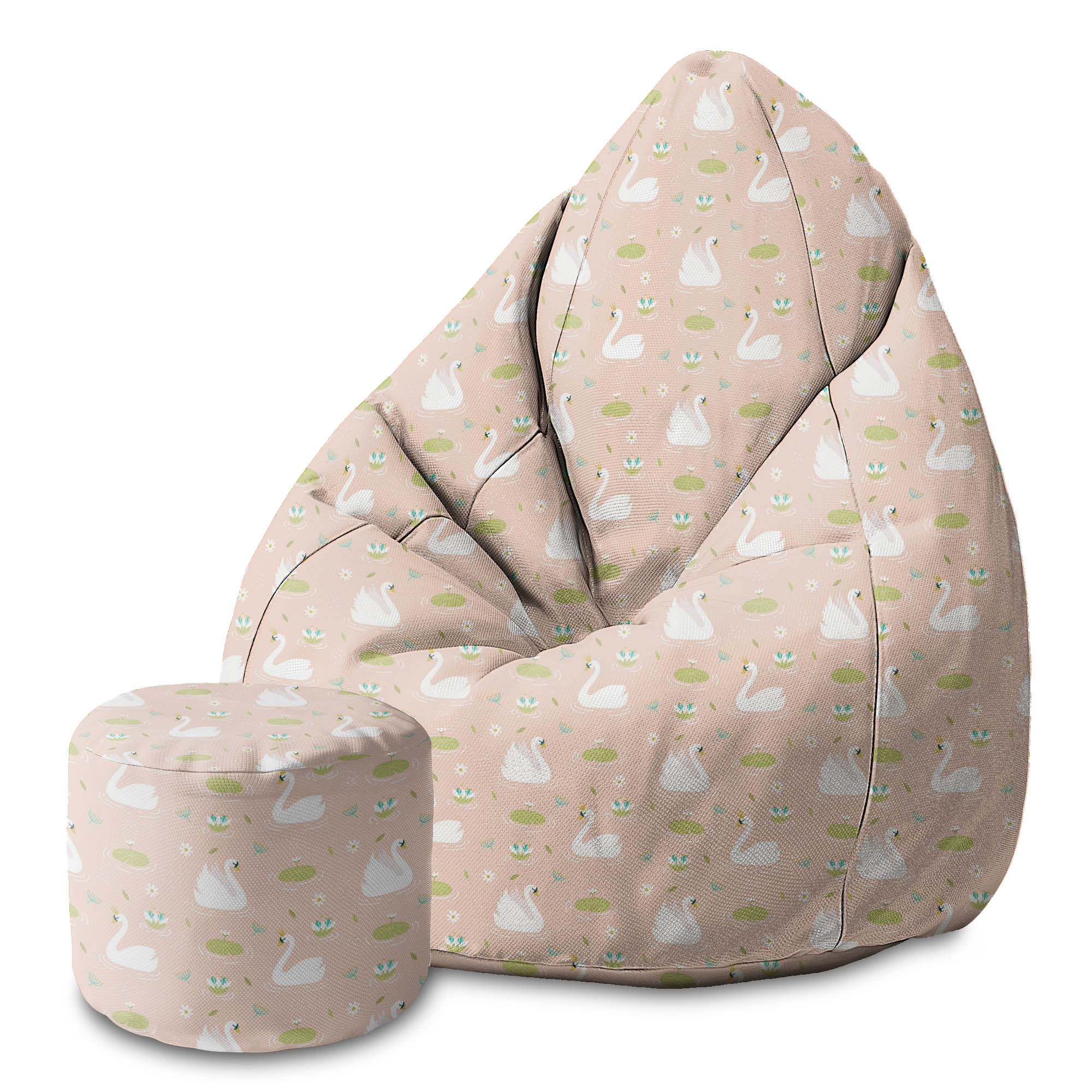 Runder Hocker Fußstütze Elegante Schwäne-Panama