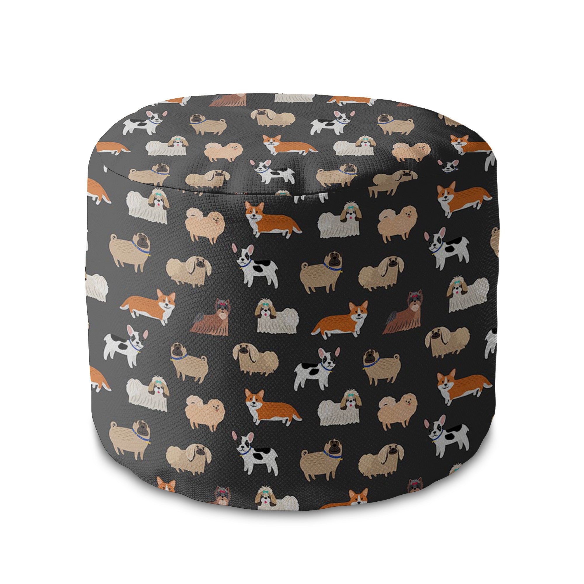 Runder Hocker Fußstütze Dark Cartoon Dogs