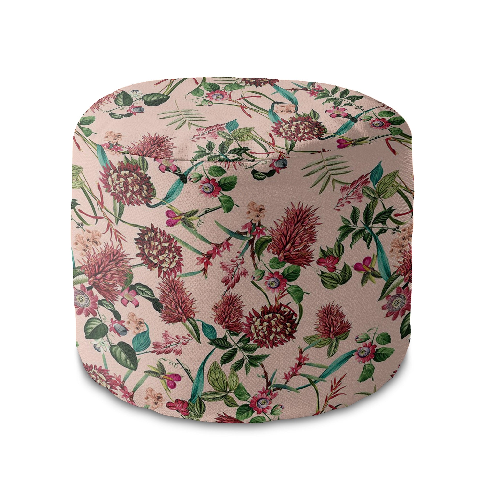 Runder Hocker Fußstütze Dark Jungle Pink