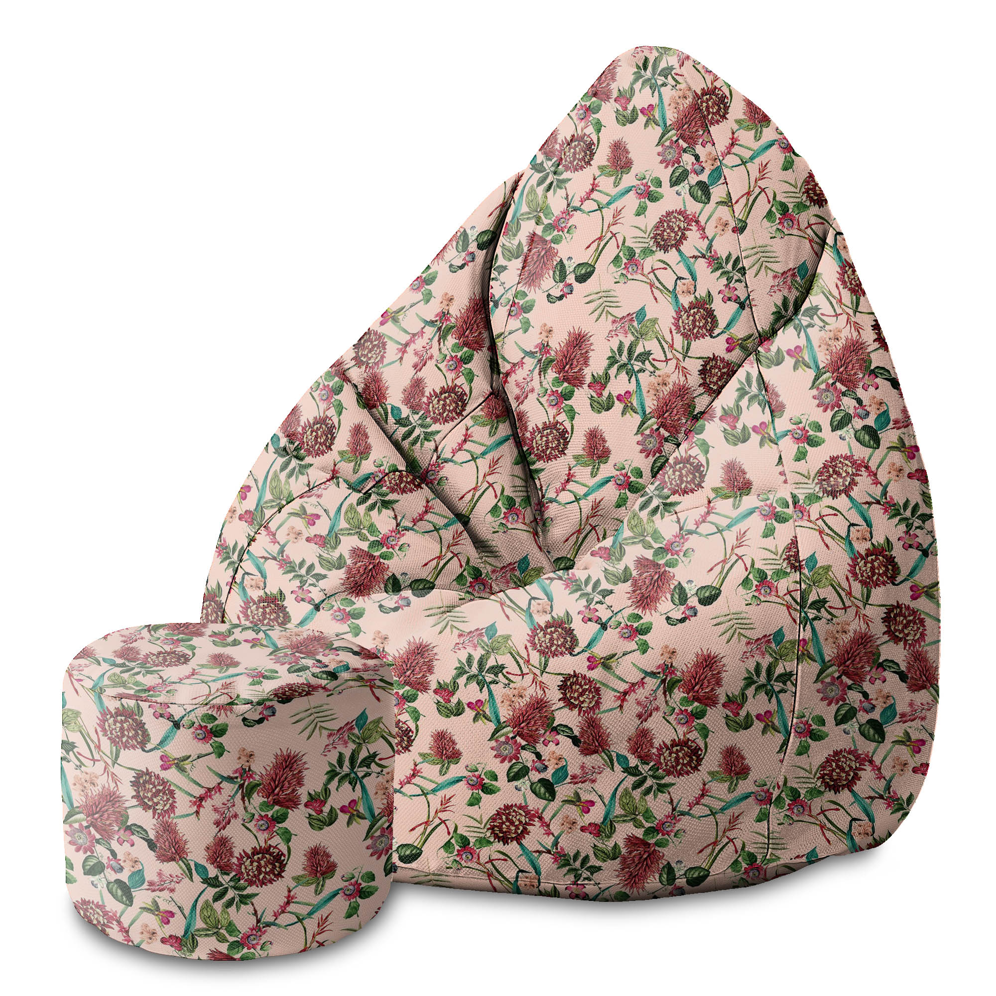 Runder Hocker Fußstütze Dark Jungle Pink